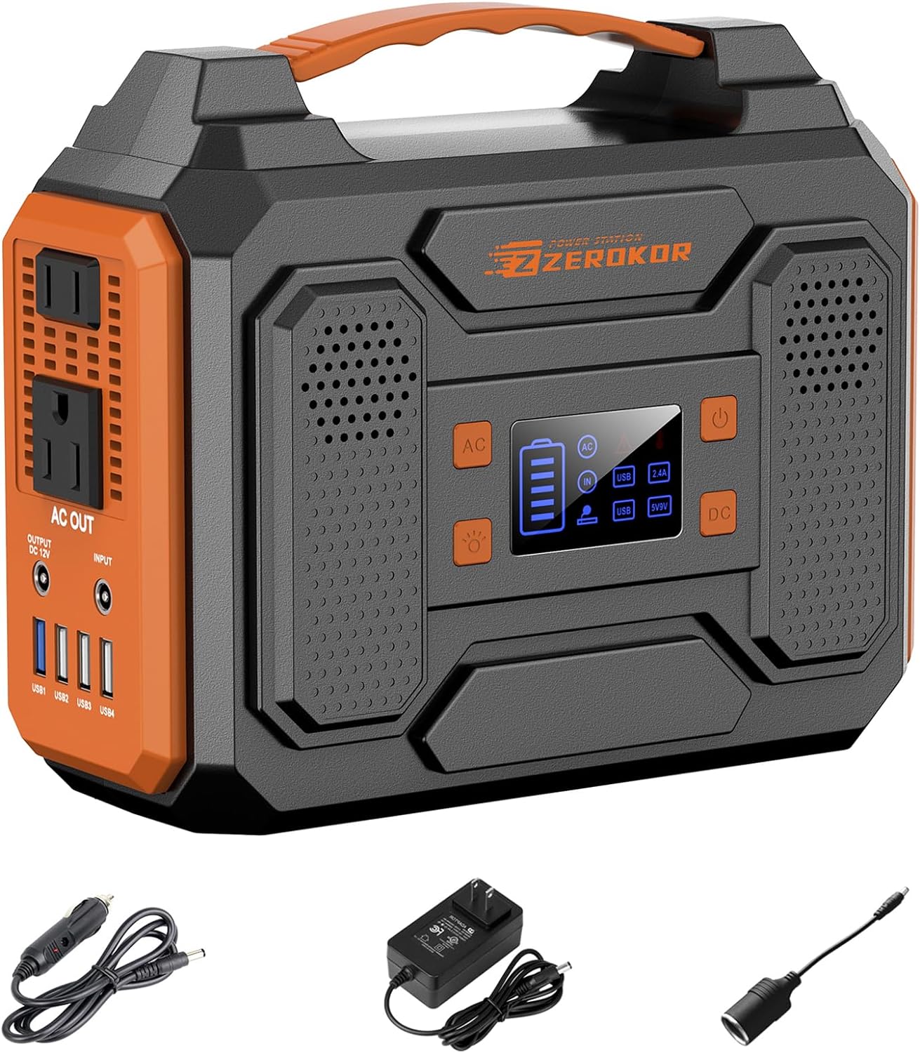 Portable Power Station 300W Solar Generator 280Wh (without Solar Panel), 110V Portable Power Bank with AC Outlet Pure Sine Wave, DC, USB QC3.0, External Lithium Battery Pack for Camping RV Outdoor Use