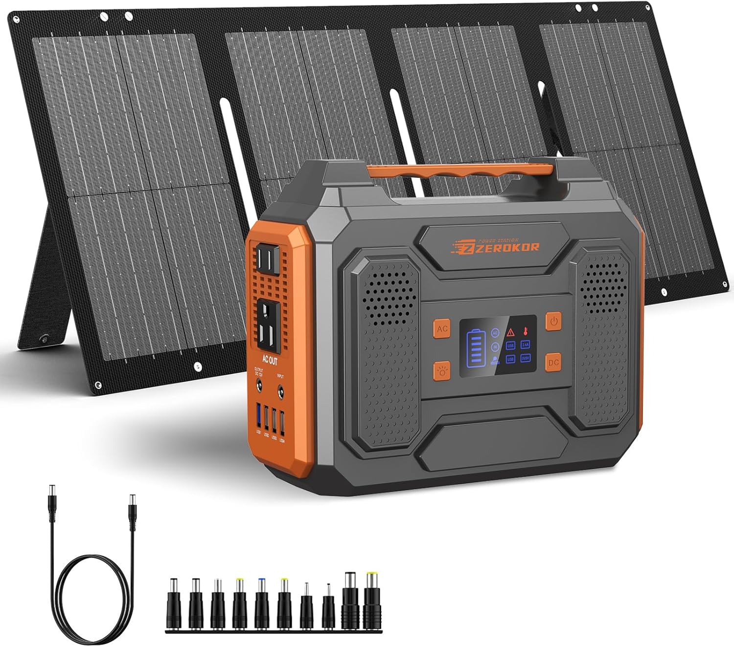Portable Power Station 300W Solar Generator 280Wh (without Solar Panel), 110V Portable Power Bank with AC Outlet Pure Sine Wave, DC, USB QC3.0, External Lithium Battery Pack for Camping RV Outdoor Use