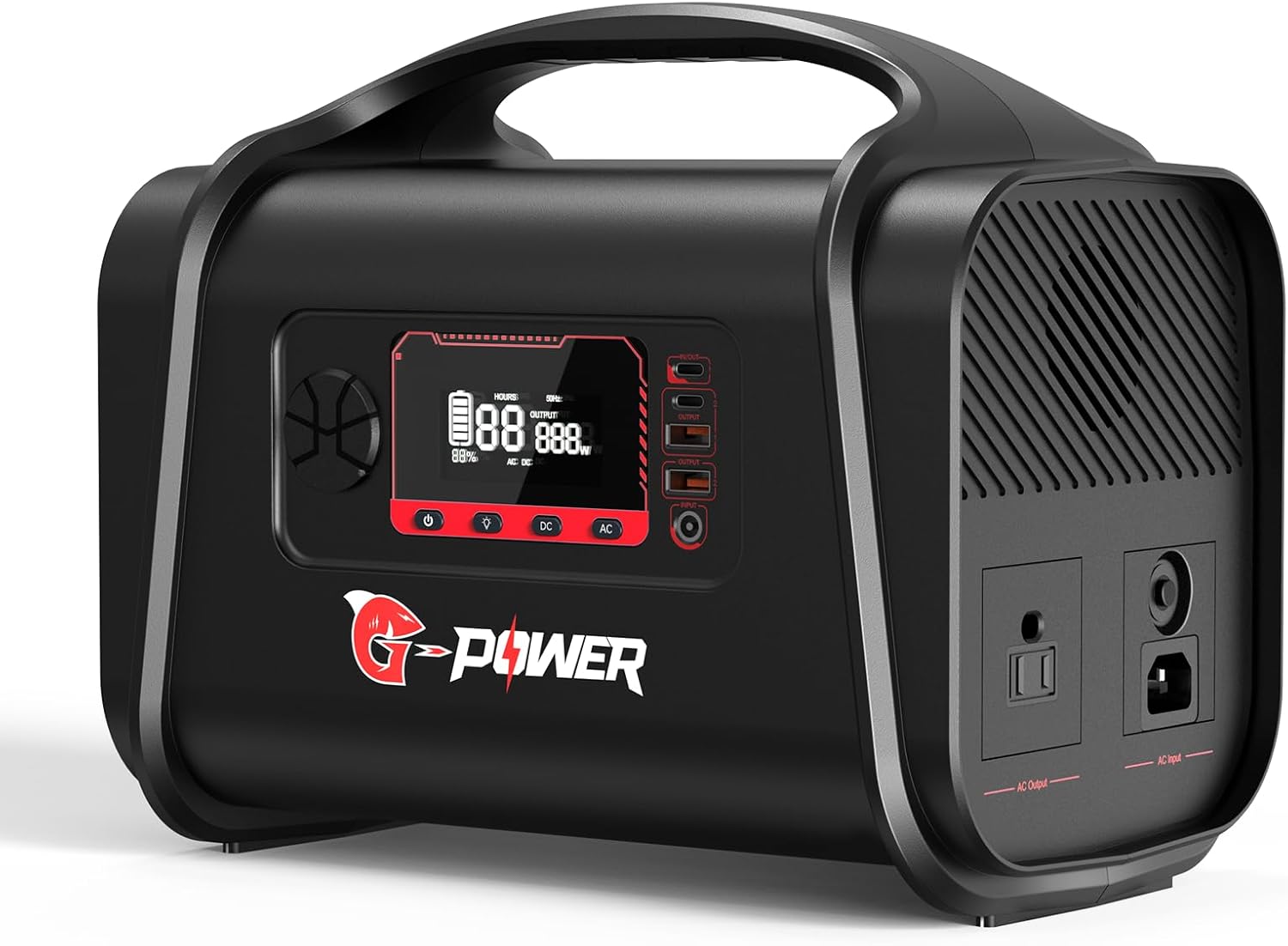 Portable Power Station, 556.8Wh Solar Generator w/ LifePO4 Battery, 1.5H Fast Charging, 1000W AC Outlets, PD 100W Type-C, LED Light, Backup Power Supply for Home Emergency, Outdoors Camping