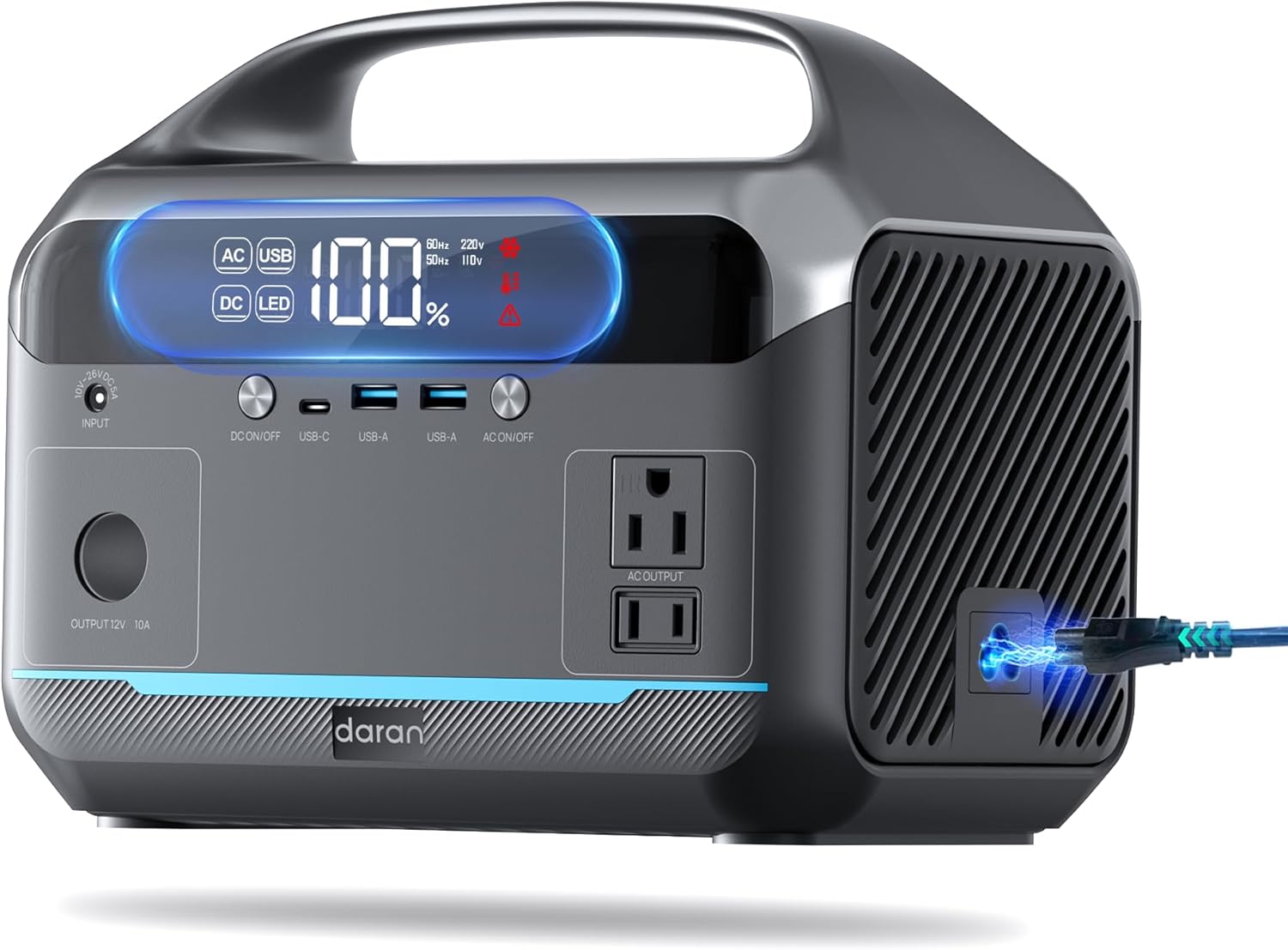 Portable Power Station 90,000mAh, 288Wh LiFePO4 Battery Backup w/ 2× 350W (600W Surge) 110V Pure Sine Wave AC Outlets, Solar Generator for Home Backup, CPAP, RV, Camping, Off-Grid  Emergency Power