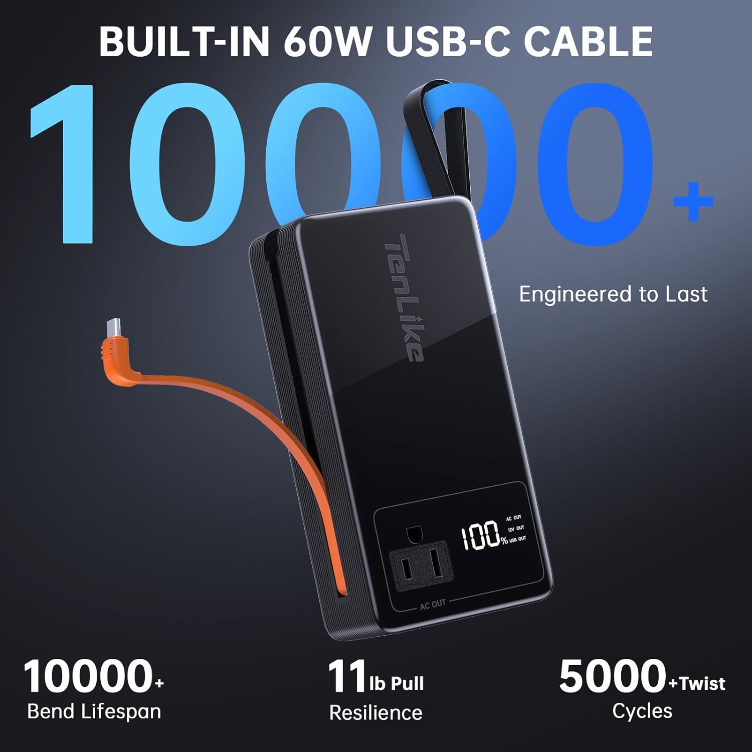 Portable Power Station 99.9Wh Power Bank for Camping Essentials Small Electric Generator Large Lithium Battery with 110V 80W Rated 120W Peak AC Plug in Output 60W Type-C Home Backup Outdoor Emergency