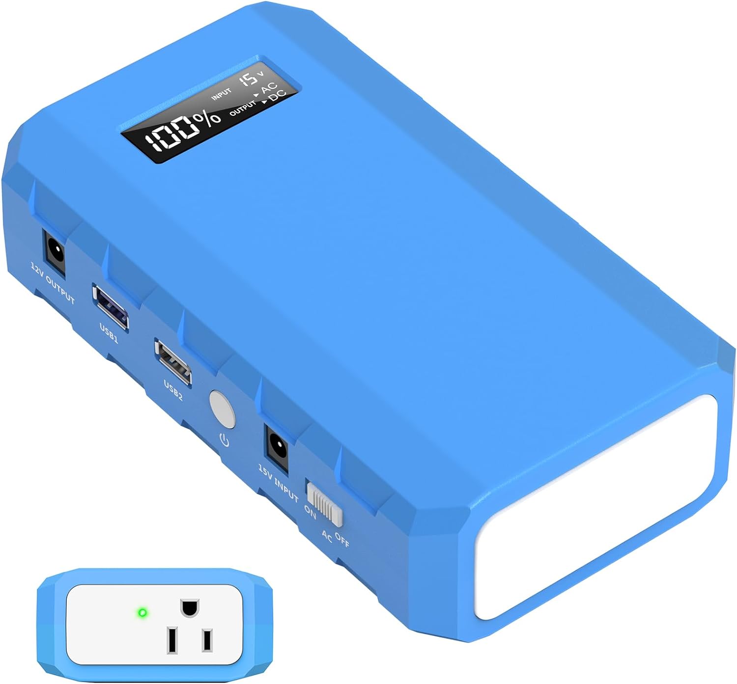 powkey Portable Power Station with AC Outlet, 65W/110V External Battery Pack 24000mAh/88.8Wh Power Pack, Portable Power Source Supply Backup for Outdoor Tent Camping Home Office