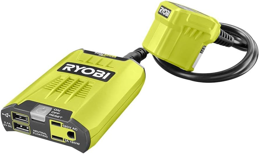 RYOBI 18V ONE+ 120 Watt Automotive Power Source/Inverter - RYI120AVNM