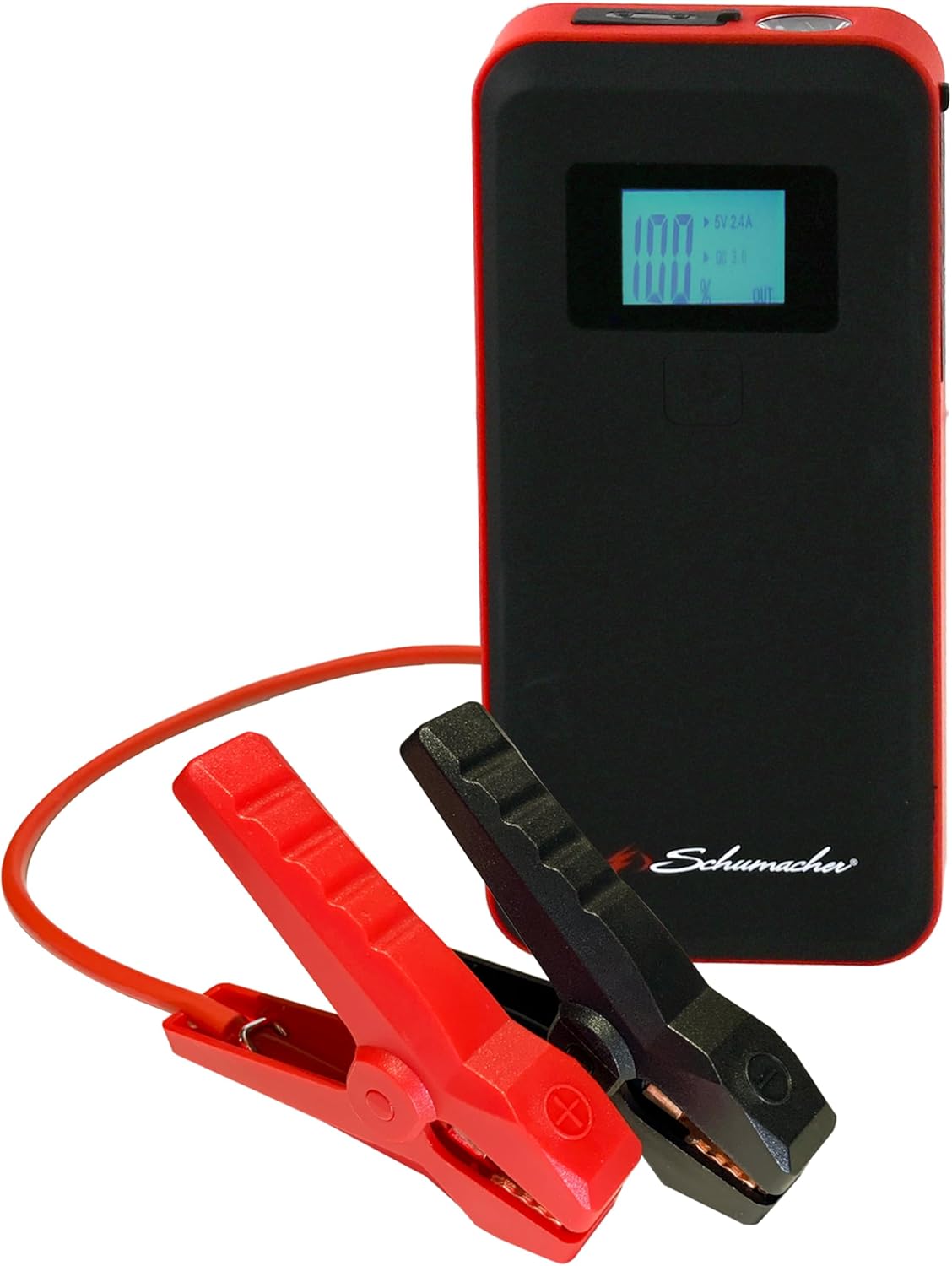 Schumacher Electric Lithium Jump Starter and Portable Power Pack, SL1639, 1000 Amps, 12 Volt, 2.4 Amp USB Port, for Motorcycle, Car, Truck, and Boat Batteries, Digital Display