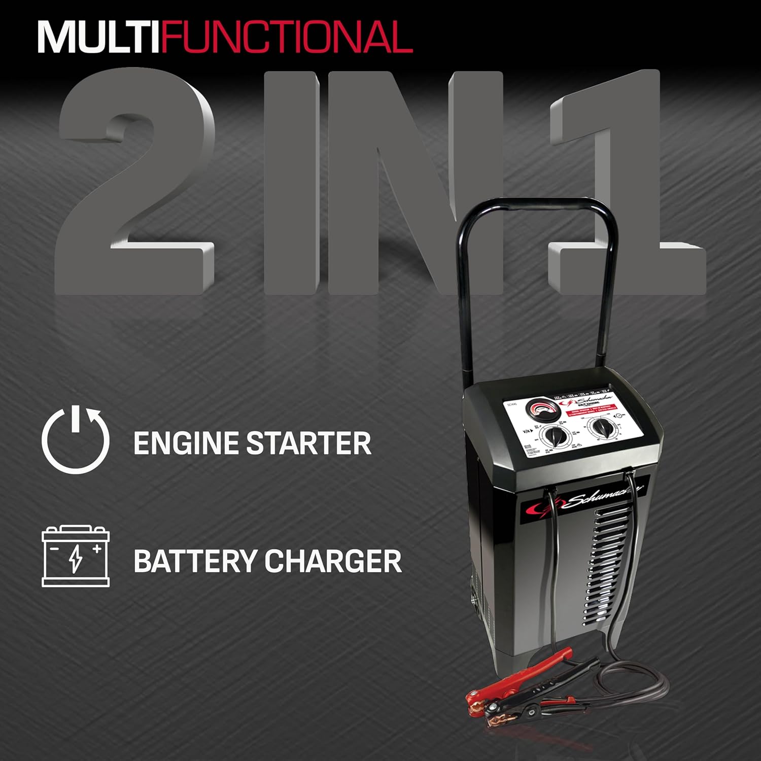 Schumacher Electric Manual Battery Charger  Engine Starter - 12V, 150A with 25A Boost - Heavy Duty Jump Starter  Charger for Standard, AGM, Gel  Deep-Cycle Batteries - 6-Foot Output Cables SC1437