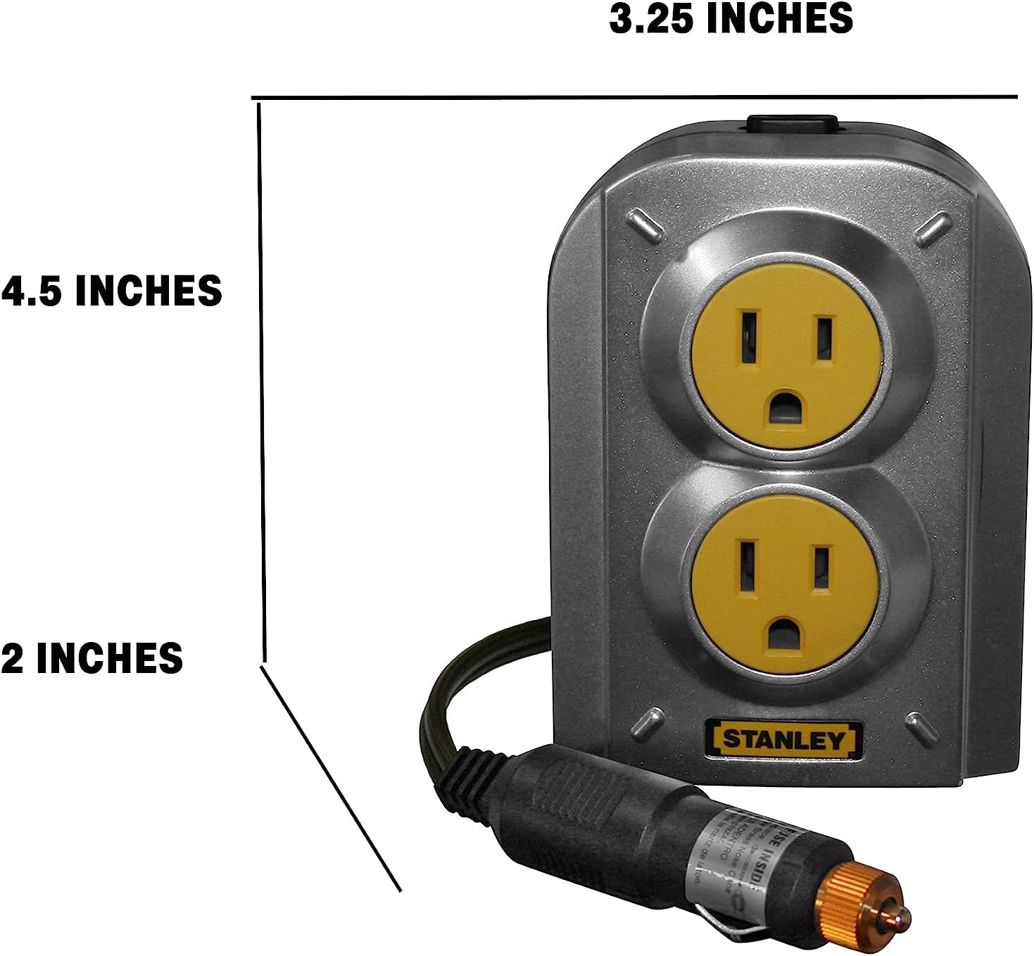 STANLEY FATMAX PCI140 140W Power Inverter: 12V DC to 120V AC Power Outlet with Dual USB Ports