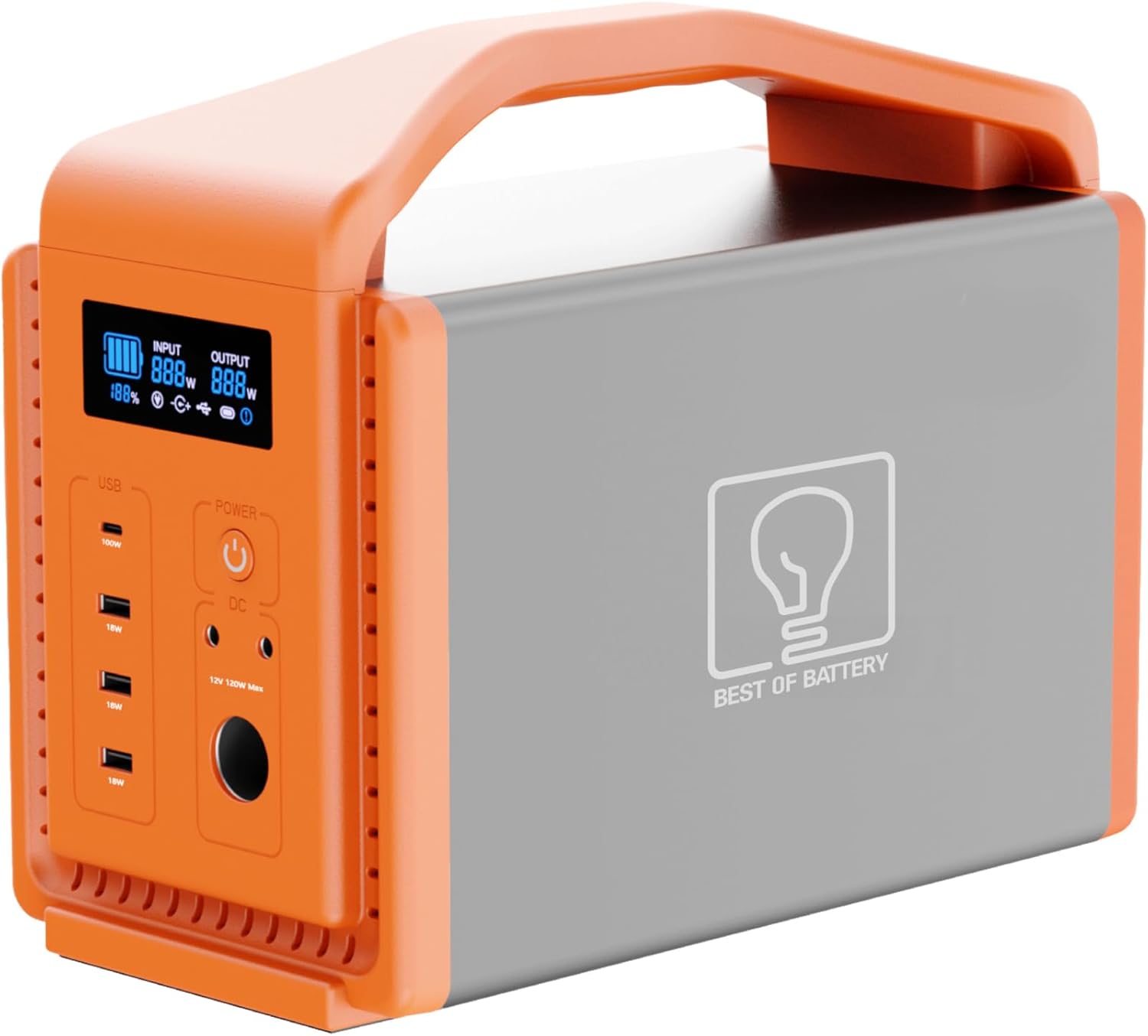 TB600 Portable Power Station, 556Wh Aluminum-frame LiFePO4 Solar Generator, 2 * 600W AC Outlets, 100W USB-C, Emergency Backup Battery for Camping, RV, Outdoor, Home Blackout, CPAP (Panel not included)