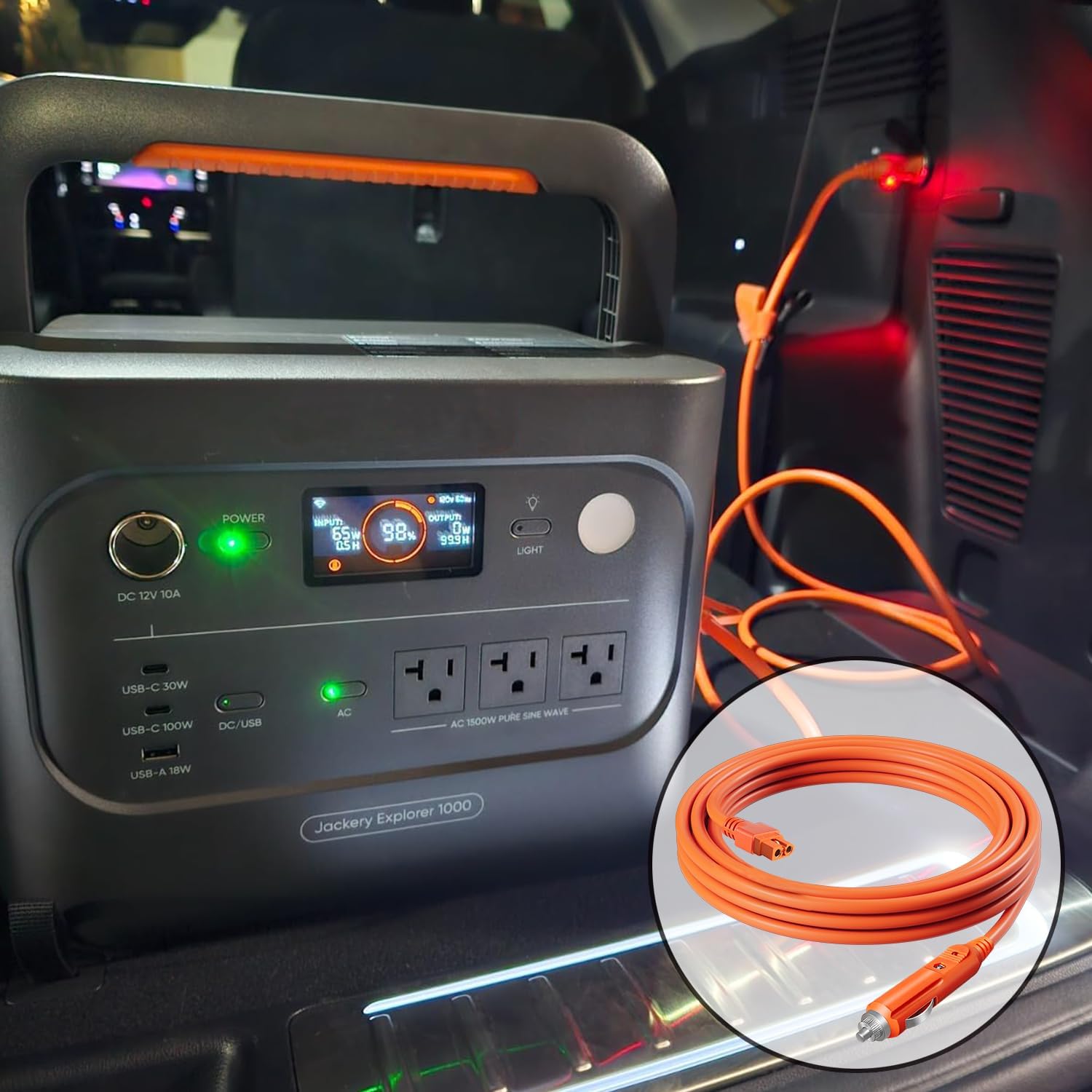 [UL Listed] VOLTKARE 8.2FT 14AWG Car Charging Cable Compatible with Ecoflow Delta/River/River 2 Series,Bluetti EB55, Anker 757/767 Portable Power Stations - Cigarette Lighter to XT60i Connector
