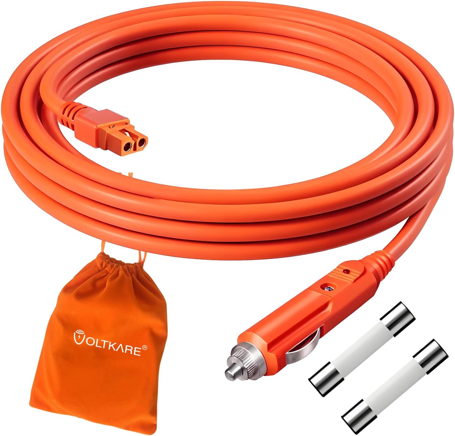 [UL Listed] VOLTKARE 8.2FT 14AWG Car Charging Cable Compatible with Ecoflow Delta/River/River 2 Series,Bluetti EB55, Anker 757/767 Portable Power Stations - Cigarette Lighter to XT60i Connector