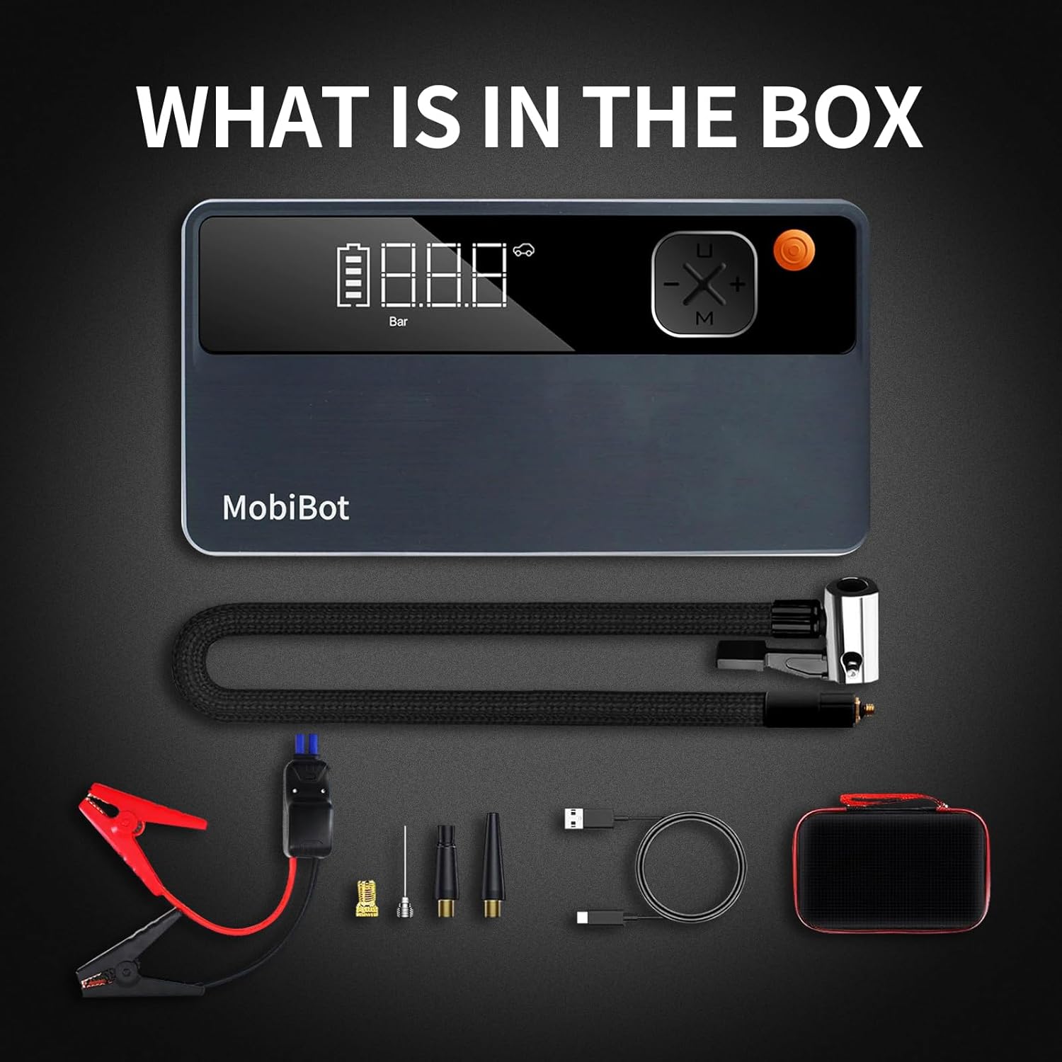 4-in-1 Jump Starter with Air Compressor, Portable Car Battery Charger 1500A Compact Jumper Starter Box Booster Pack up to 6.0L Gas or 3.5L Diesel engine,150 PSI Cordless Tire Inflator Air Pump
