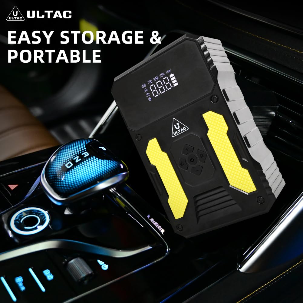 Car Jump Starter with Air Compressor - Battery Jump Starter 3000A Jump Pack Jump Box(All Gas/10L Diesel),20000mAh 150PSI 12V Tire Inflator with 3 Modes LED Light