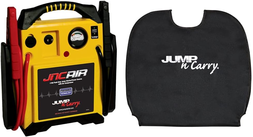 Clore Automotive Jump-N-Carry JNCAIR 1700 Peak Amp Jump Starter with Air Compressor and Protective Cover