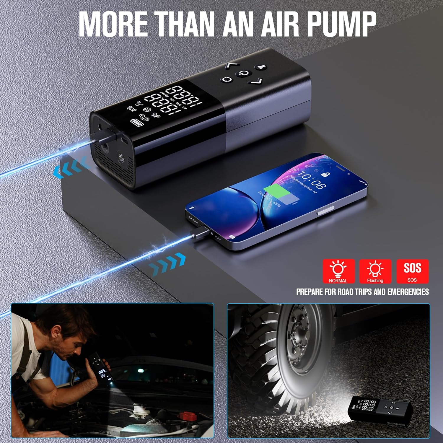 GOOLOO GT4000S Jump Starter 4000 Amp Car Starter  AP150 Tire Inflator Portable Air Compressor