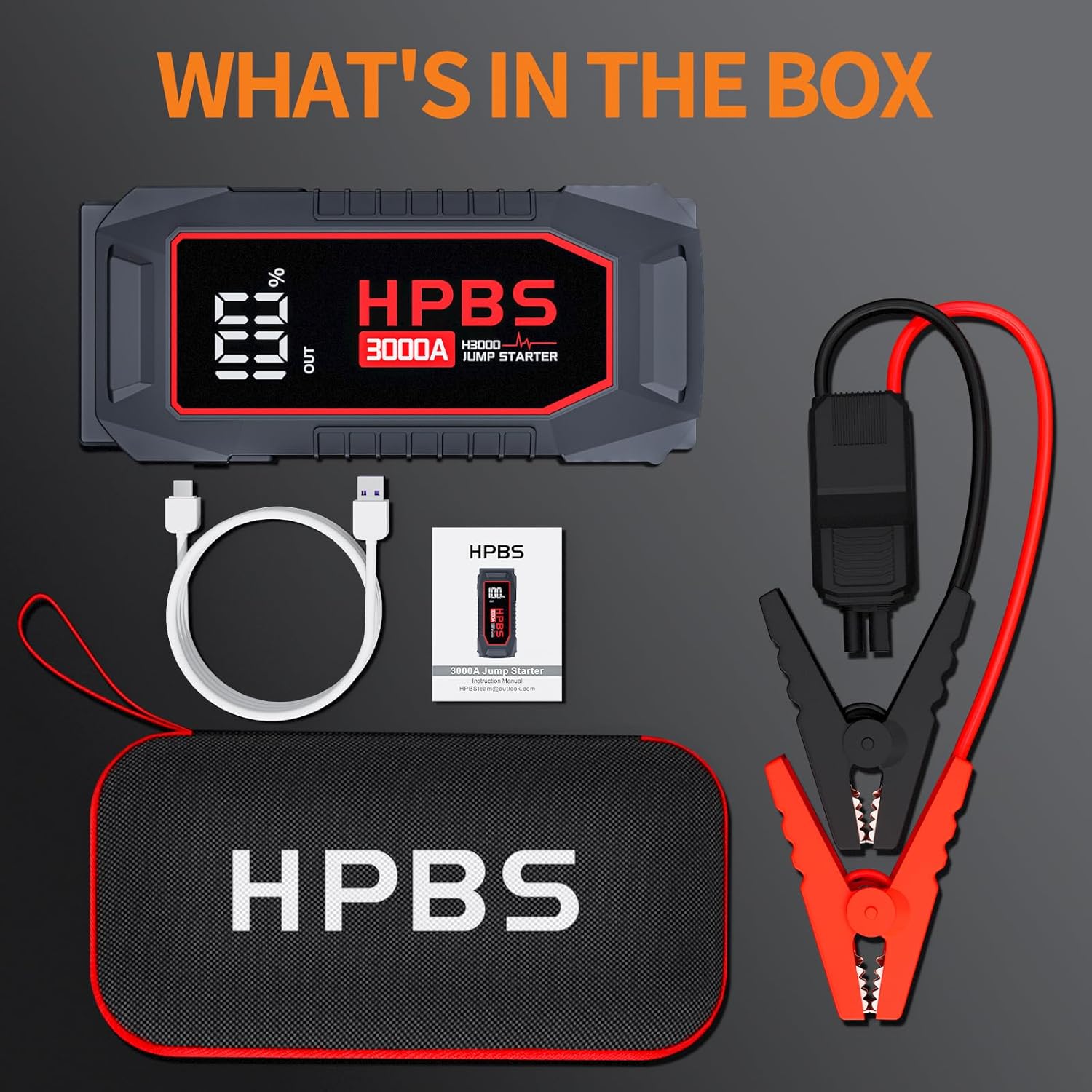 Jump Starter - 3000A Car Battery Jump Starter for Up to 10L Gas and 8L Diesel Engines, 12V Portable Battery Jump Starter Box with 3.0 LCD Display