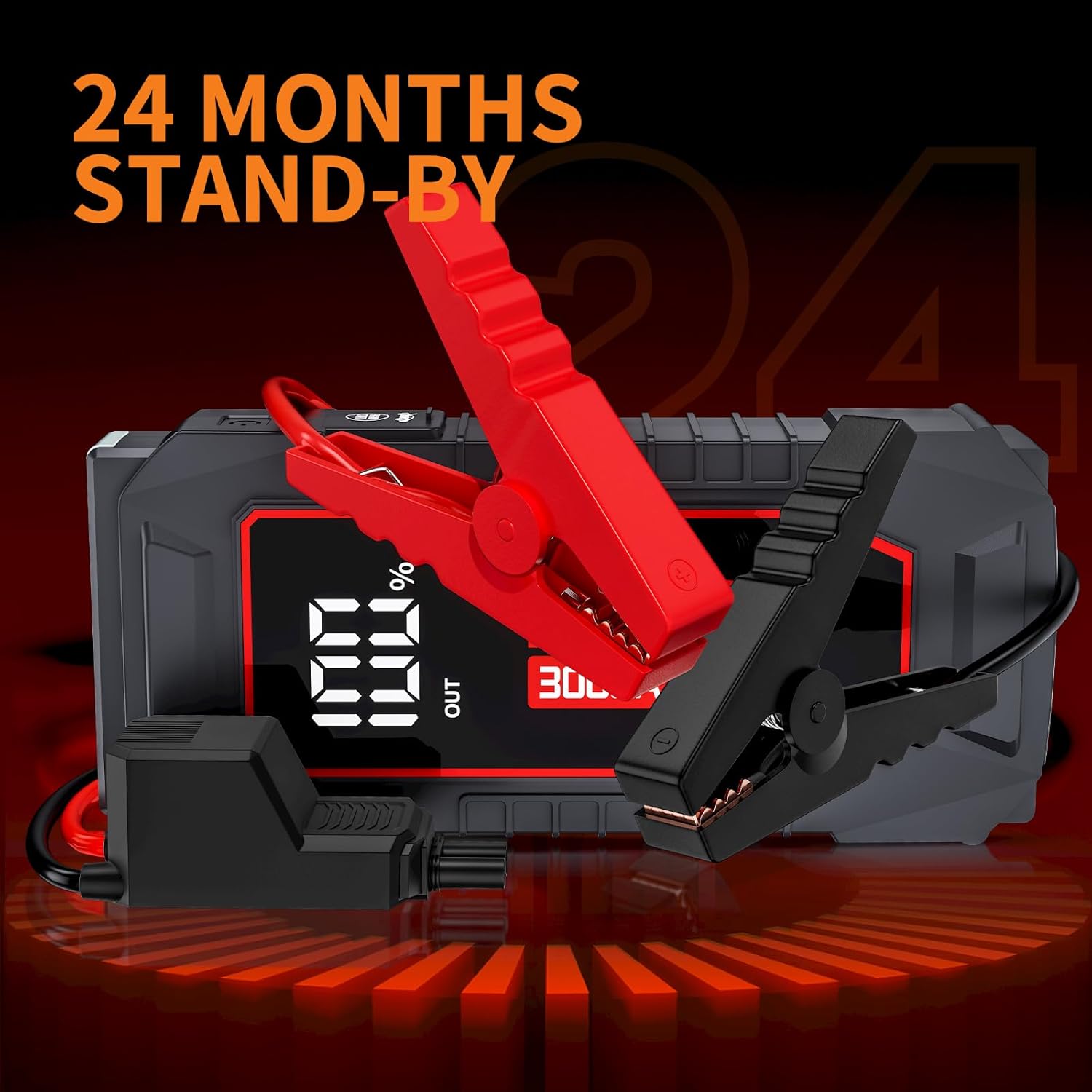 Jump Starter - 3000A Car Battery Jump Starter for Up to 10L Gas and 8L Diesel Engines, 12V Portable Battery Jump Starter Box with 3.0 LCD Display