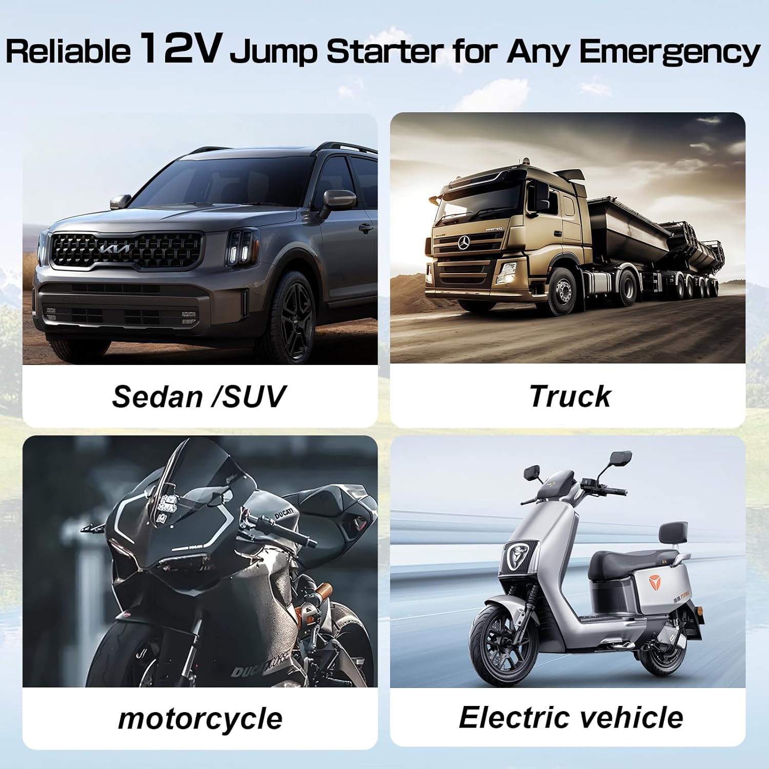 Jump Starter with Air Compressor, 3500A Portable Car Battery Jumper Starter Pack for All Gas and 8.0 Diesel, Tire Inflator with USB Ports, LCD Display, Storage Case, and LED Flashlight