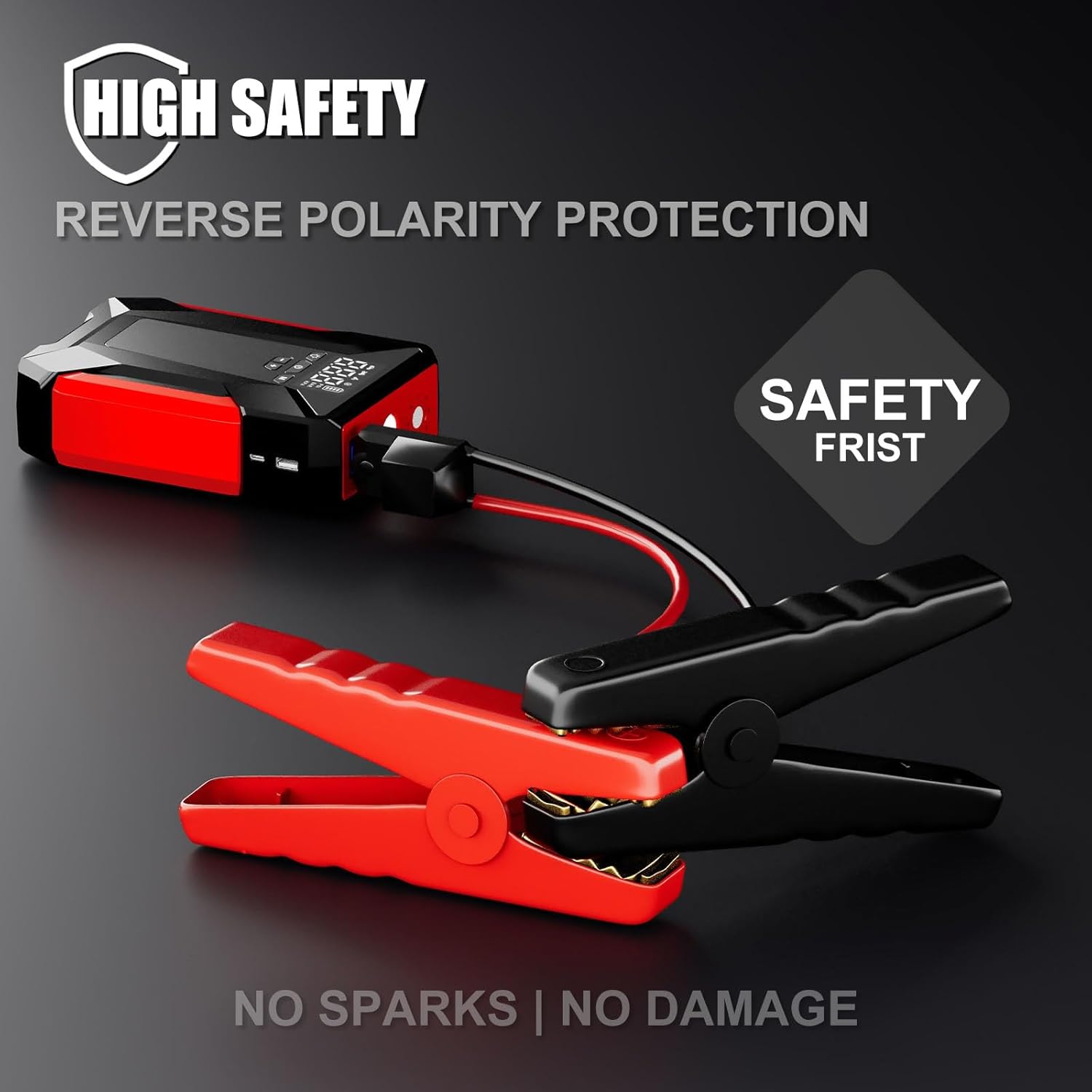 Jump Starter with Air Compressor, 4000A Peak Car Battery Jump Starter Portable (up to 10L Gas or 8.5L Diesel) with Tire Inflator, Emergency LED Light, Leather Storage Bag