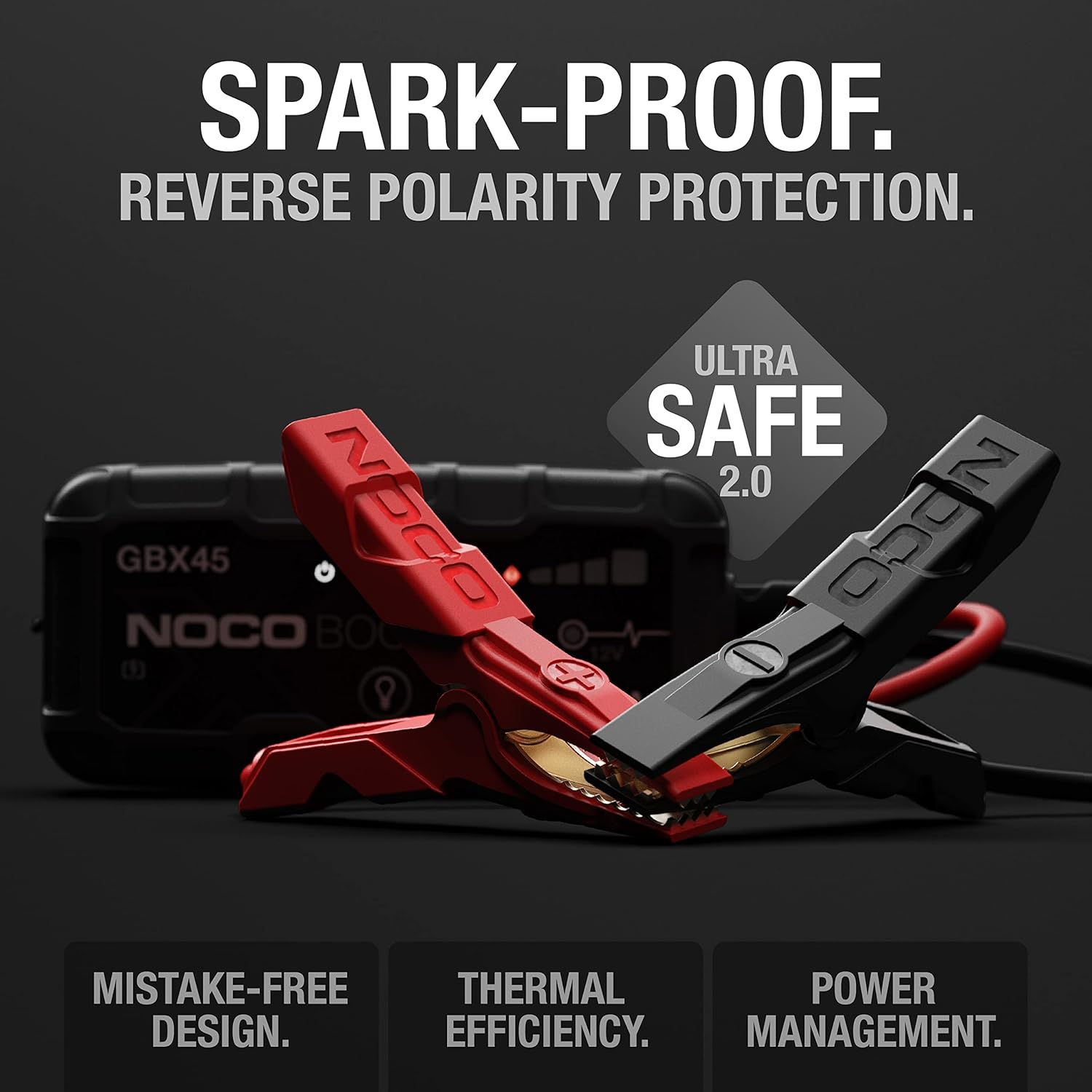 NOCO Boost X GBX45: 1250A UltraSafe Jump Starter – 12V Lithium Battery Booster Pack, Portable Jump Box, Power Bank  Jumper Cables - for 6.5L Gas and 4.0L Diesel Engines