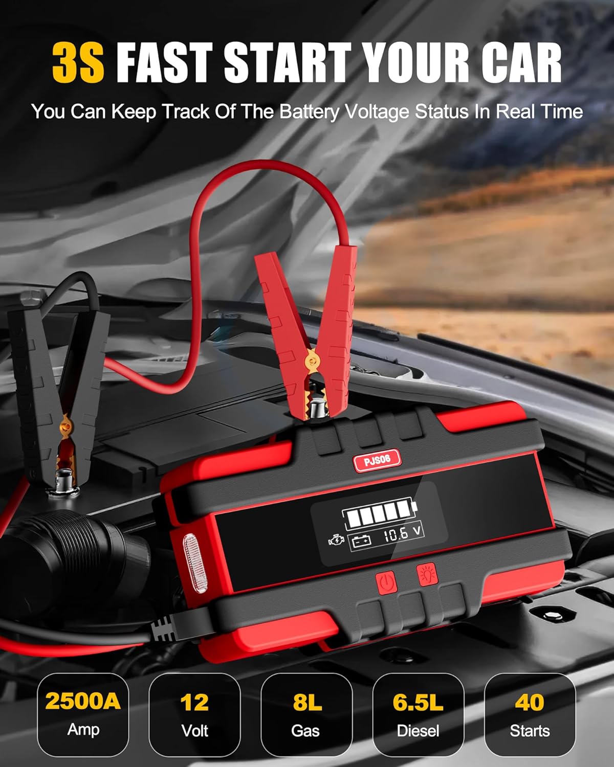 PJS06 2500A Car Battery Jump Starter Review