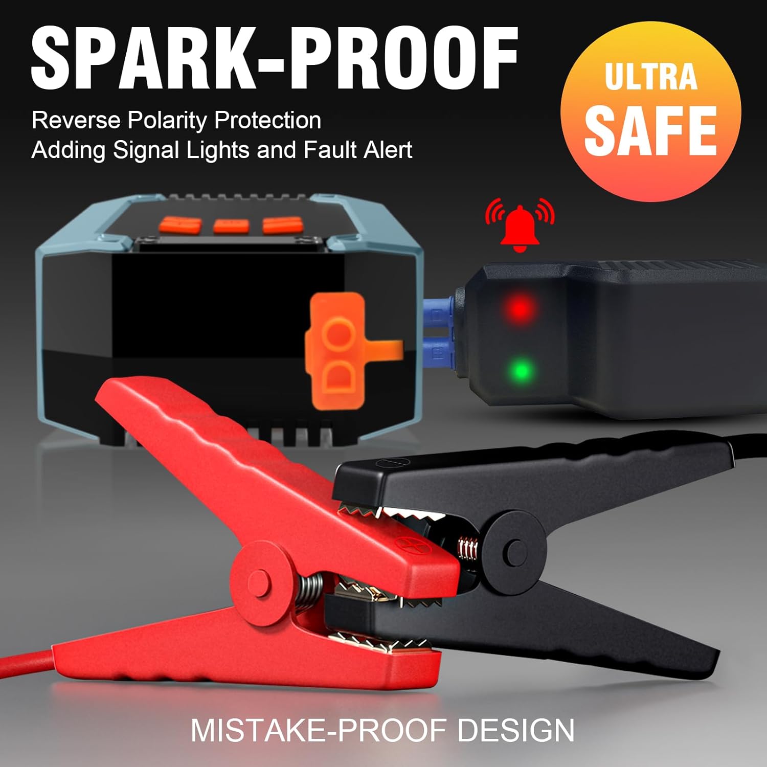 Portable Car Jump Starter with Air Compressor, 4000A 150PSI Battery Jumper Starter (9.0 Gas/8.0L Diesel), 12V Jump Box with Smart Jumper Cables, Tire Pressure Display, LED Flashlight and LCD Display
