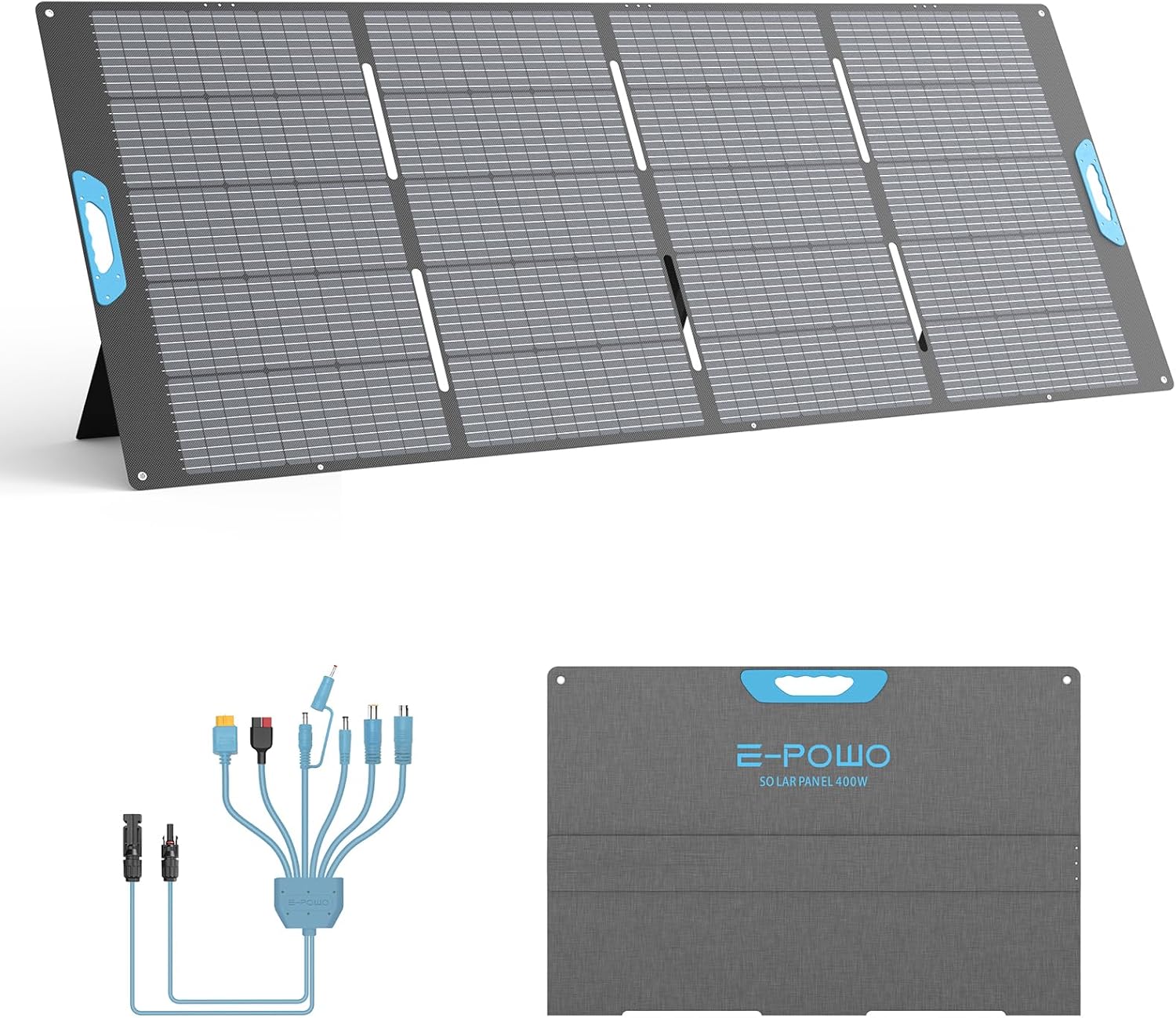 110W 20V Portable Solar Panel with 2 USB Outputs, IP67 Waterproof Foldable 110 Watt Solar Panel, for Outdoor Camping, RV, Salor Power Station, Marine, Blackout