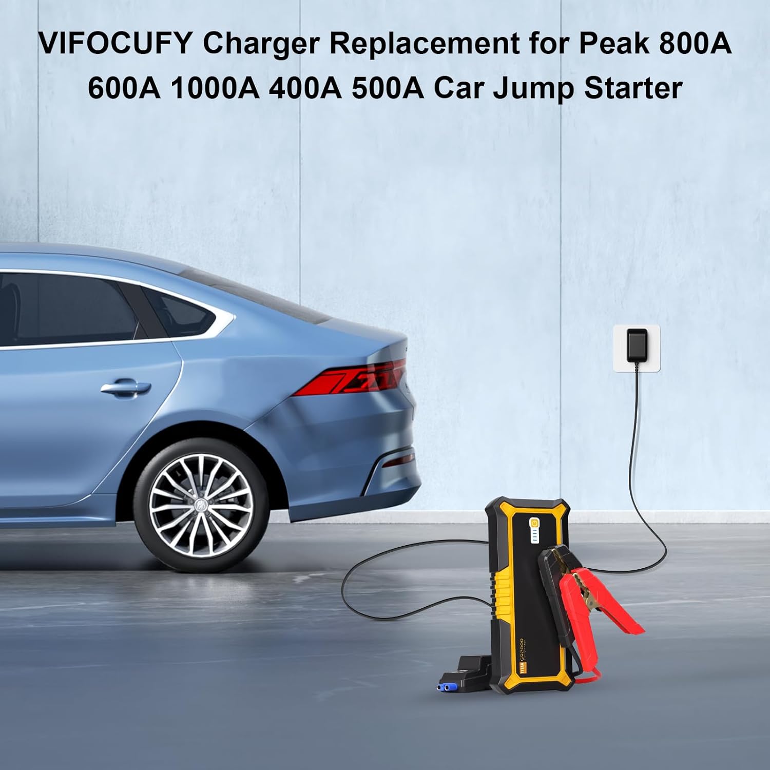 15V 1A Adapter Charger for Peak 800A 600A 1000A 400A 500A Car Jump Starter Charger Power Supply for 2000A D25 GP03B Peak Portable Battery Booster Jump Starter Power Cord with UL Listed