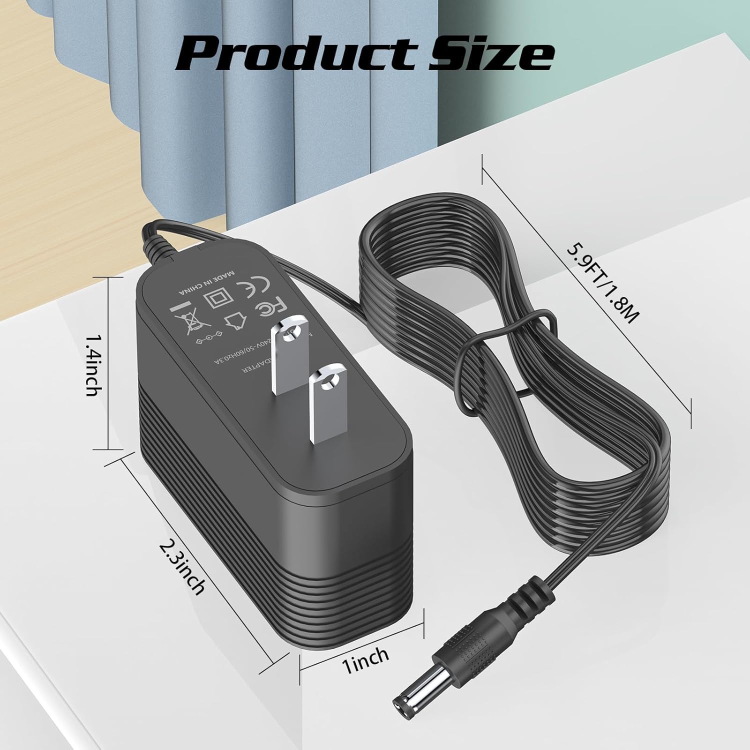 15V 1A Car Jump Starter Power Cord Charger for DBPower, Tacklife, Schumacher, Gooloo, Beatit Car Jump Starter Replacement Power Supply for Peak 450A 500A 600A 800A 1000A Auto Battery Booster