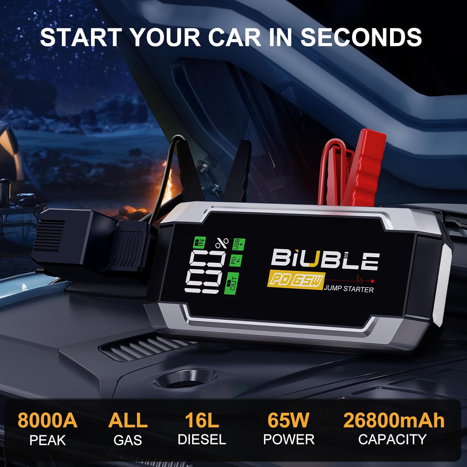 8000A Jump Starter with PD 65W Fast Charging Review
