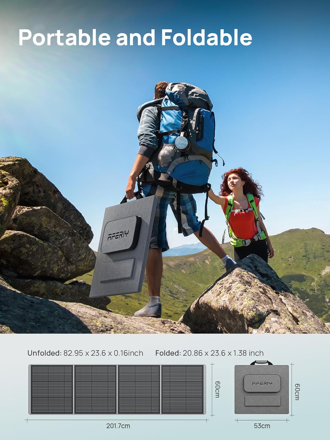 AFERIY P210 2400W Portable Power Station with 200W Solar Panel, 2048Wh LiFePO4 Battery Backup with AC  Solar Charging, Quiet Generator for Home Use, Outdoor Camping, RV, Emergency Power Supply