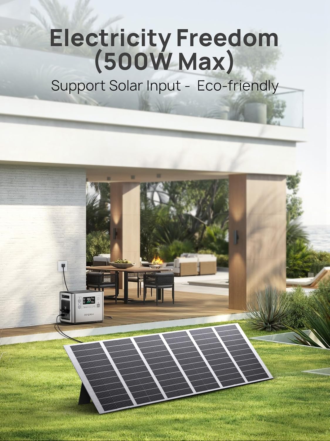 AFERIY P210 2400W Portable Power Station with 200W Solar Panel, 2048Wh LiFePO4 Battery Backup with AC  Solar Charging, Quiet Generator for Home Use, Outdoor Camping, RV, Emergency Power Supply