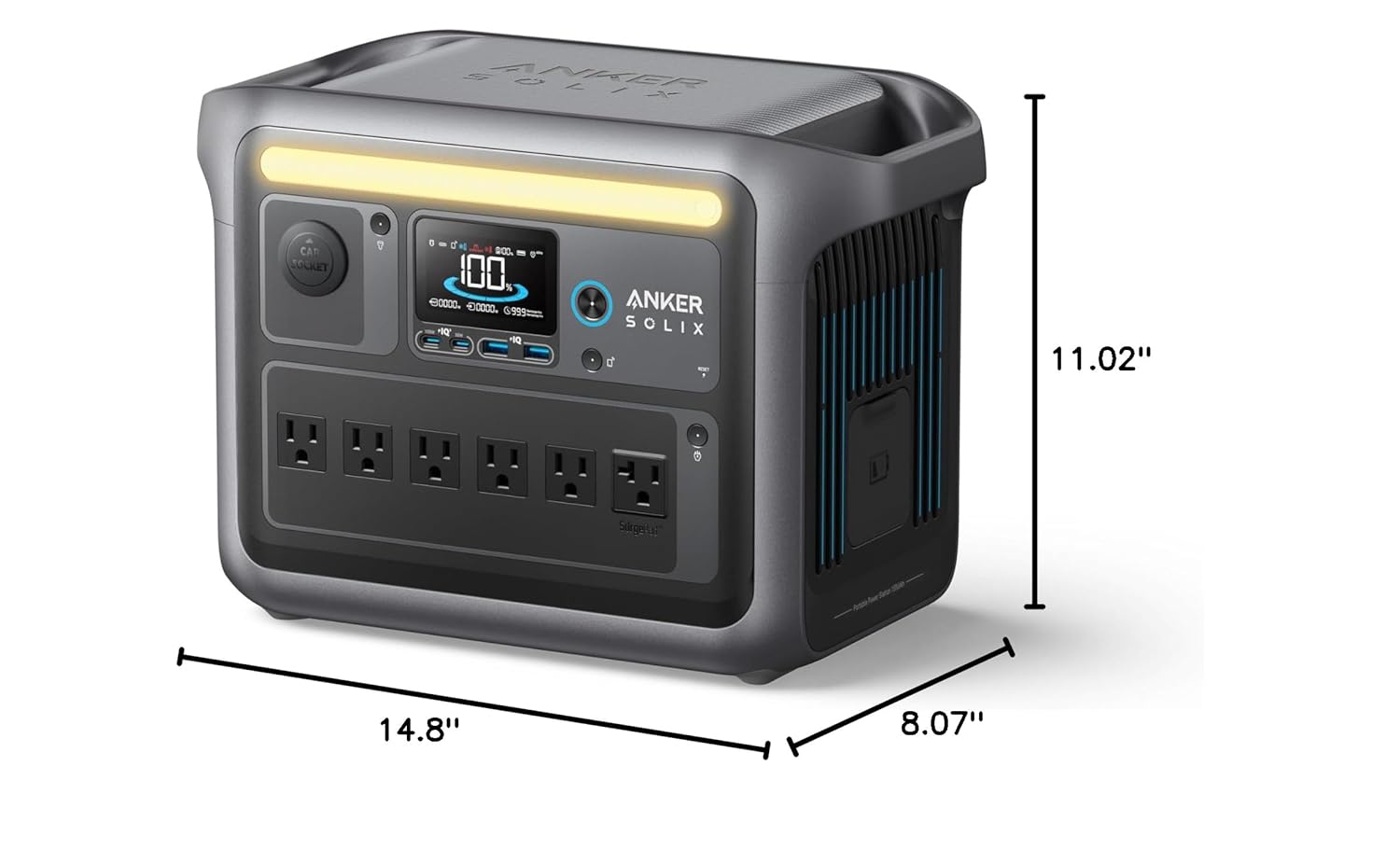 Anker SOLIX C1000 Portable Power Station, 1800W (Peak 2400W) Solar Generator, Full Charge in 58 Min, 1056wh LiFePO4 Battery for Home Backup, Power Outages, and Outdoor Camping (Optional Solar Panel)