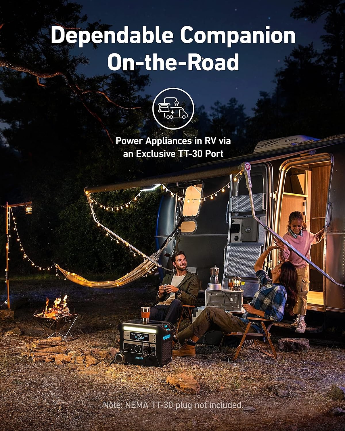 Anker SOLIX F2000 Solar Generator, 2048Wh Portable Power Station with LiFePO4 Batteries and 2× 200W Solar Panel, GaNPrime Technology, 4 AC Outlets Up to 2400W for Home, Power Outages, Camping, and RVs