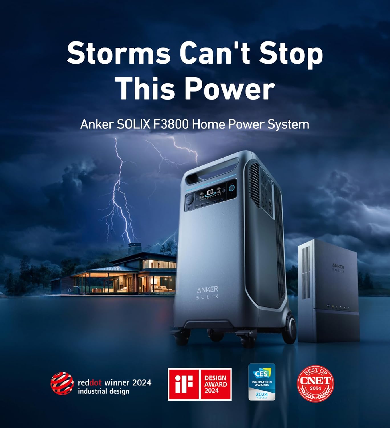 Anker SOLIX F3800 Portable Power Station with 2× 200W Solar Panels, 3,840Wh LiFePO4 Battery, 120V/240V 6,000W AC Output, Solar Generator for Home Use, RVs, Emergencies, Outages, and Outdoor Camping Anker SOLIX F3800 Portable Power Station with 2× 200W Solar Panels, 3,840Wh LiFePO4 Battery, 120V/240V 6,000W AC Output, Solar Generator for Home Use, RVs, Emergencies, Outages, and Outdoor Camping