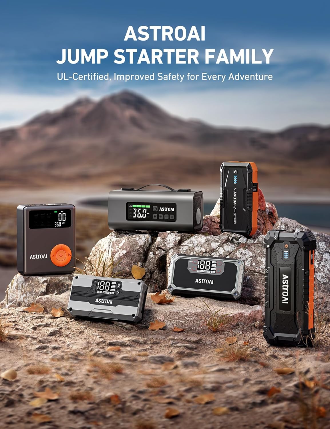 AstroAI S8 Car Battery Jump Starter, 1500A Peak Car Jumper Starter Battery Pack for Up to 6.0L Gas  3.0L Diesel Engines, 12V Portable Jump Box with 3 Modes Flashlight and Jumper Cable (Orange)