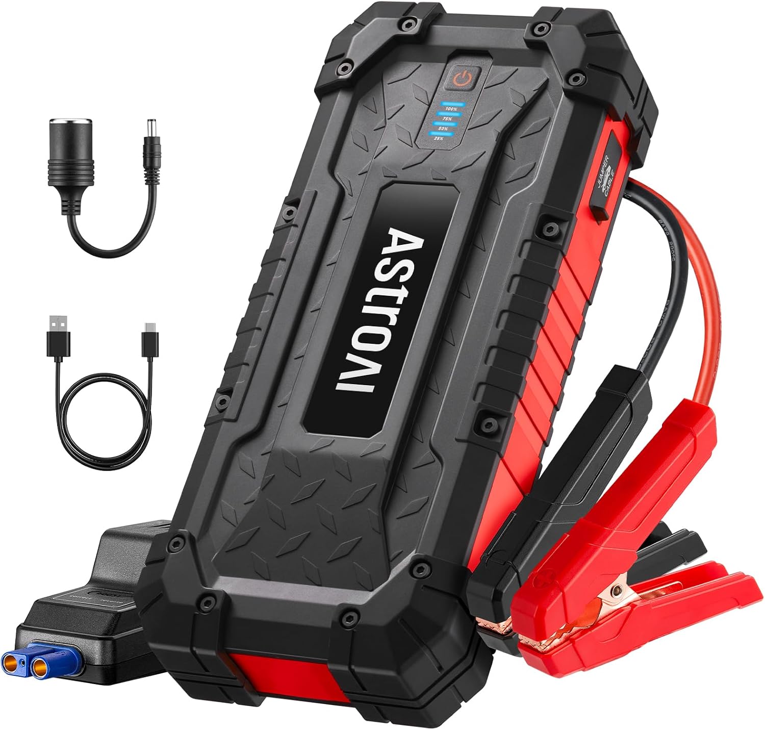 AstroAI S8 Ultra 4000A Jump Starter, 24000mAh Car Starter(All Gas, Up to 12L Diesel Engine), 12V Auto Battery Booster Pack, Jump Box with USB Quick Charge and DC/Type C Port, LED Light, Jumper Cable AstroAI S8 Ultra 4000A Jump Starter, 24000mAh Car Starter(All Gas, Up to 12L Diesel Engine), 12V Auto Battery Booster Pack, Jump Box with USB Quick Charge and DC/Type C Port, LED Light, Jumper Cable