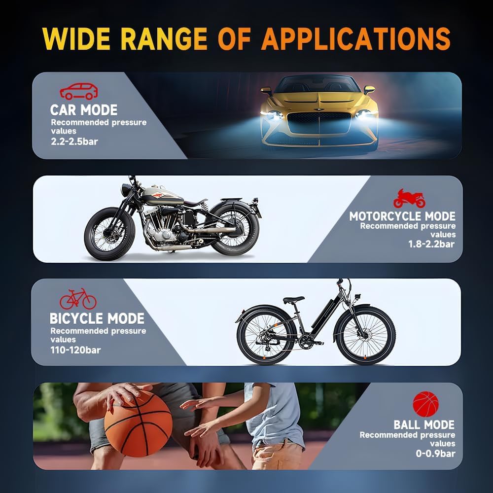 Car Battery Starter with Air Compressor, 3000A Car Emergency Starting Power Supply, 150PSI Tire Inflator Portable Compressor, Portable Tire Inflator for Cars, Pickup Trucks, Bicycles, etc.