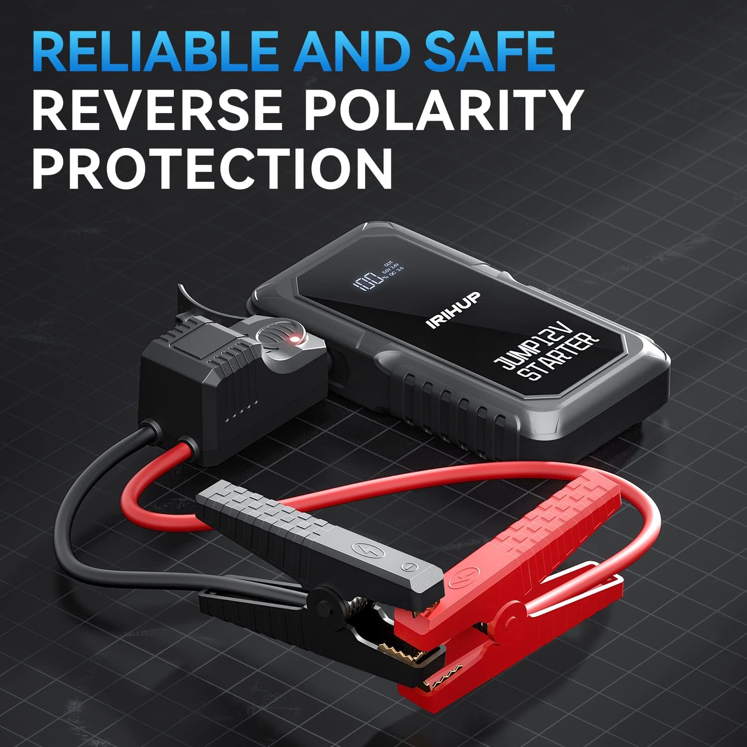Car Jump Starter 2000A, Car Battery Jump Starter Battery Pack (8L Gas/5L Diesel) Jump Box Car Battery Jumper Starter Portable with Smart Jumper Cables