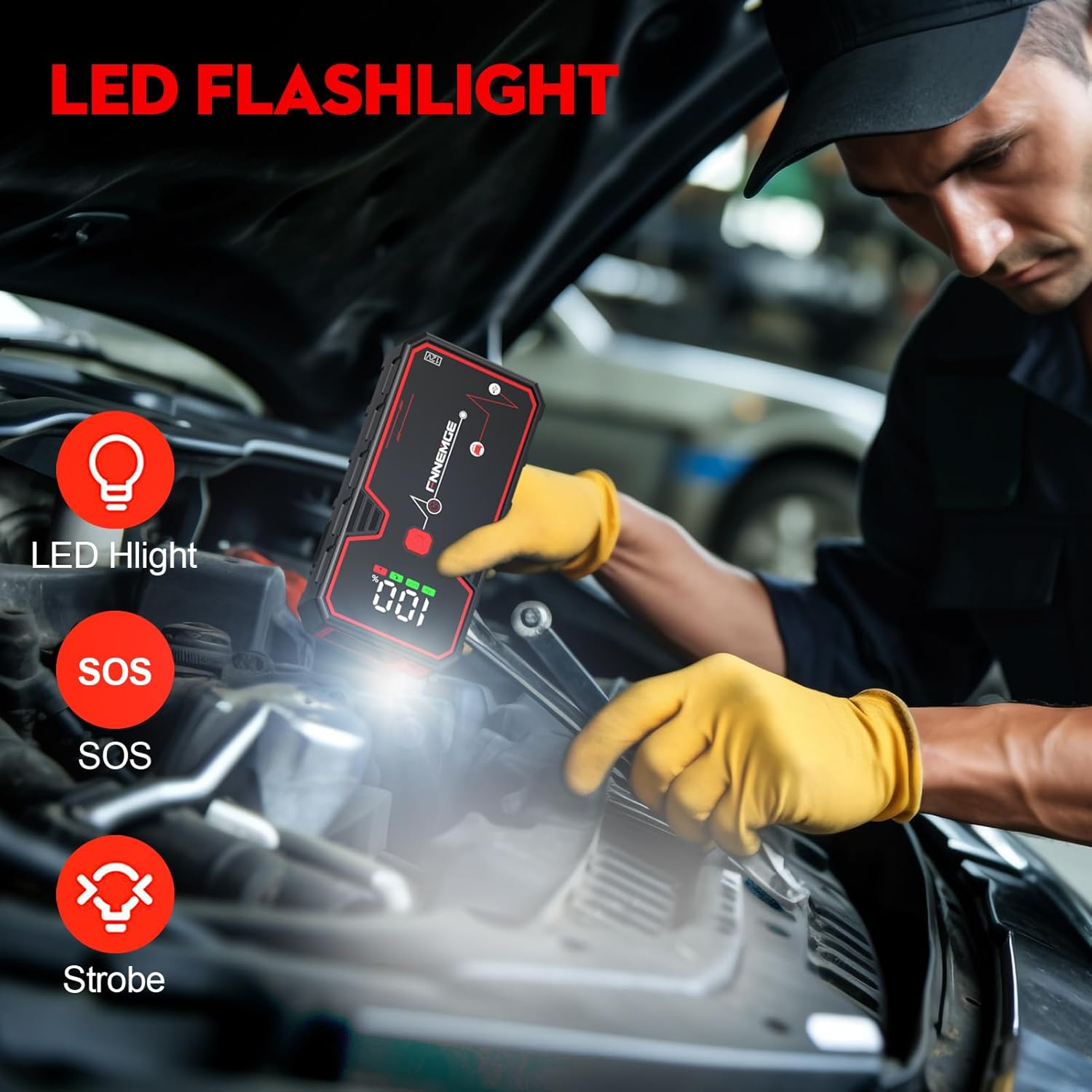 Car Jump Starter 4000A Peak 21800mAh 12V Super Safe Jump Starter.(8.0L Gasr)