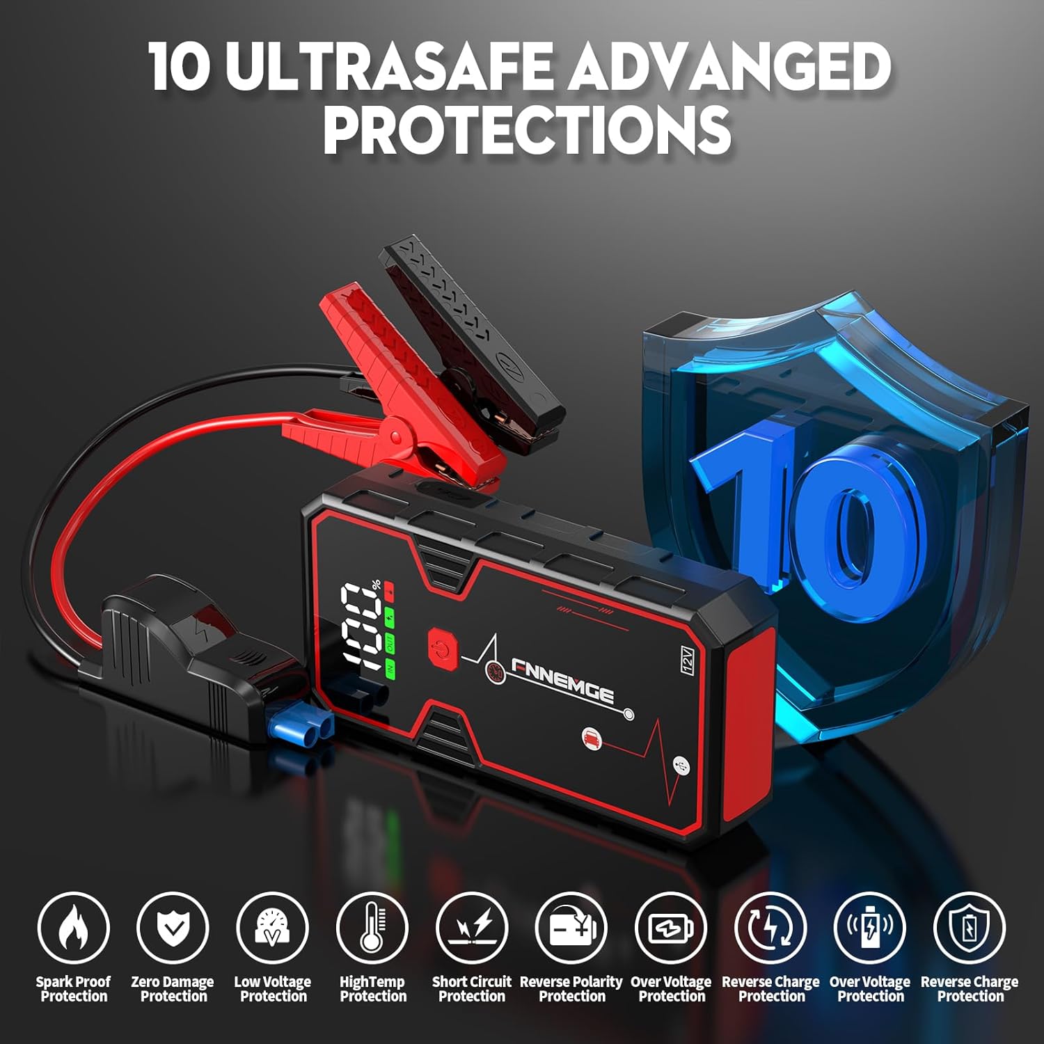 Car Jump Starter 4000A Peak 21800mAh 12V Super Safe Jump Starter.(8.0L Gasr)