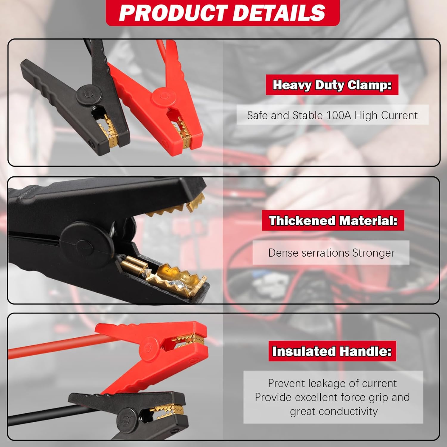 Car Jump Starter Adapter for Milwaukee 18V MAX - 11AWG Heavy Duty Booster Cable for 3.5L Vehicles (Battery Not Included)​​