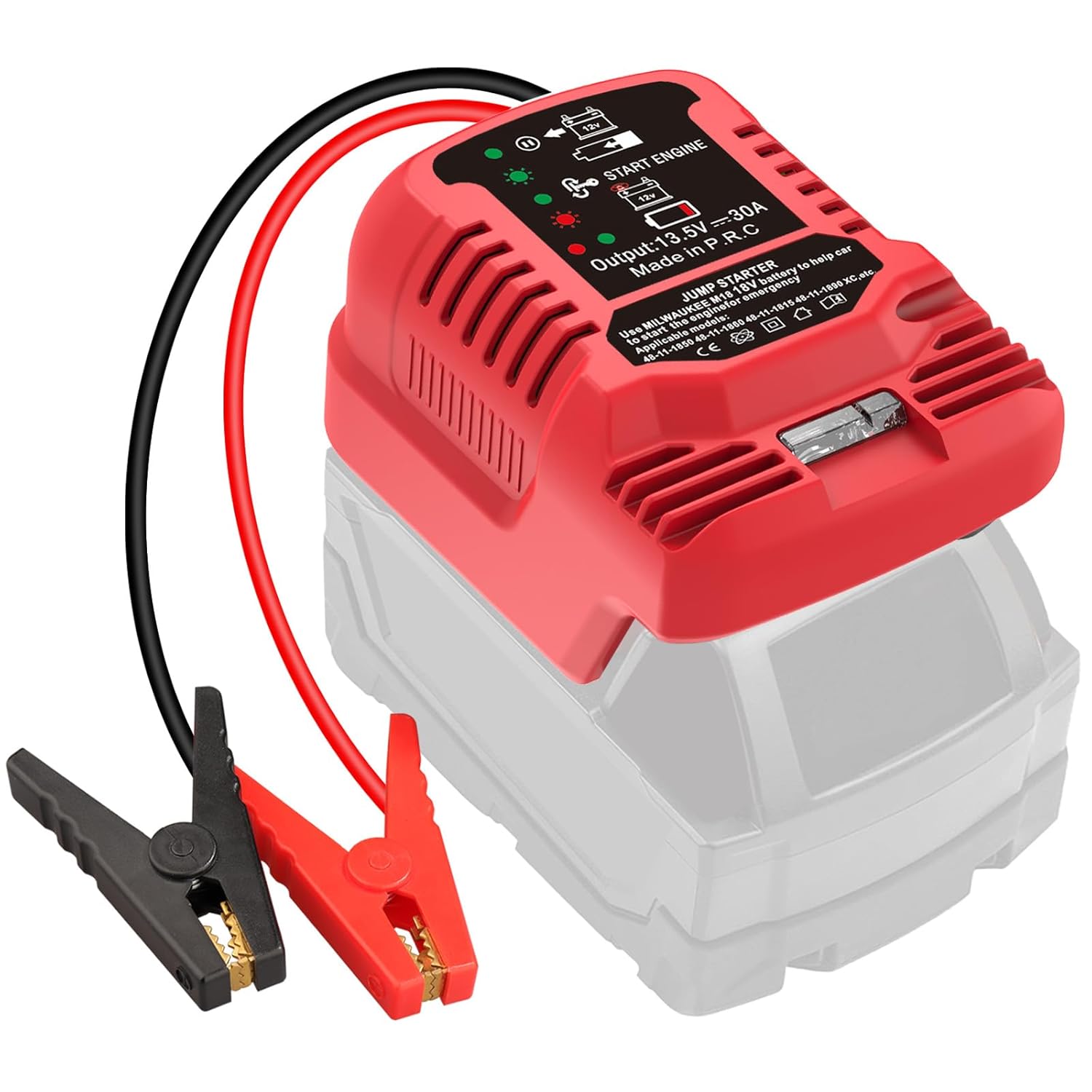 Car Jump Starter Adapter for Milwaukee 18V MAX - 11AWG Heavy Duty Booster Cable for 3.5L Vehicles (Battery Not Included)​​