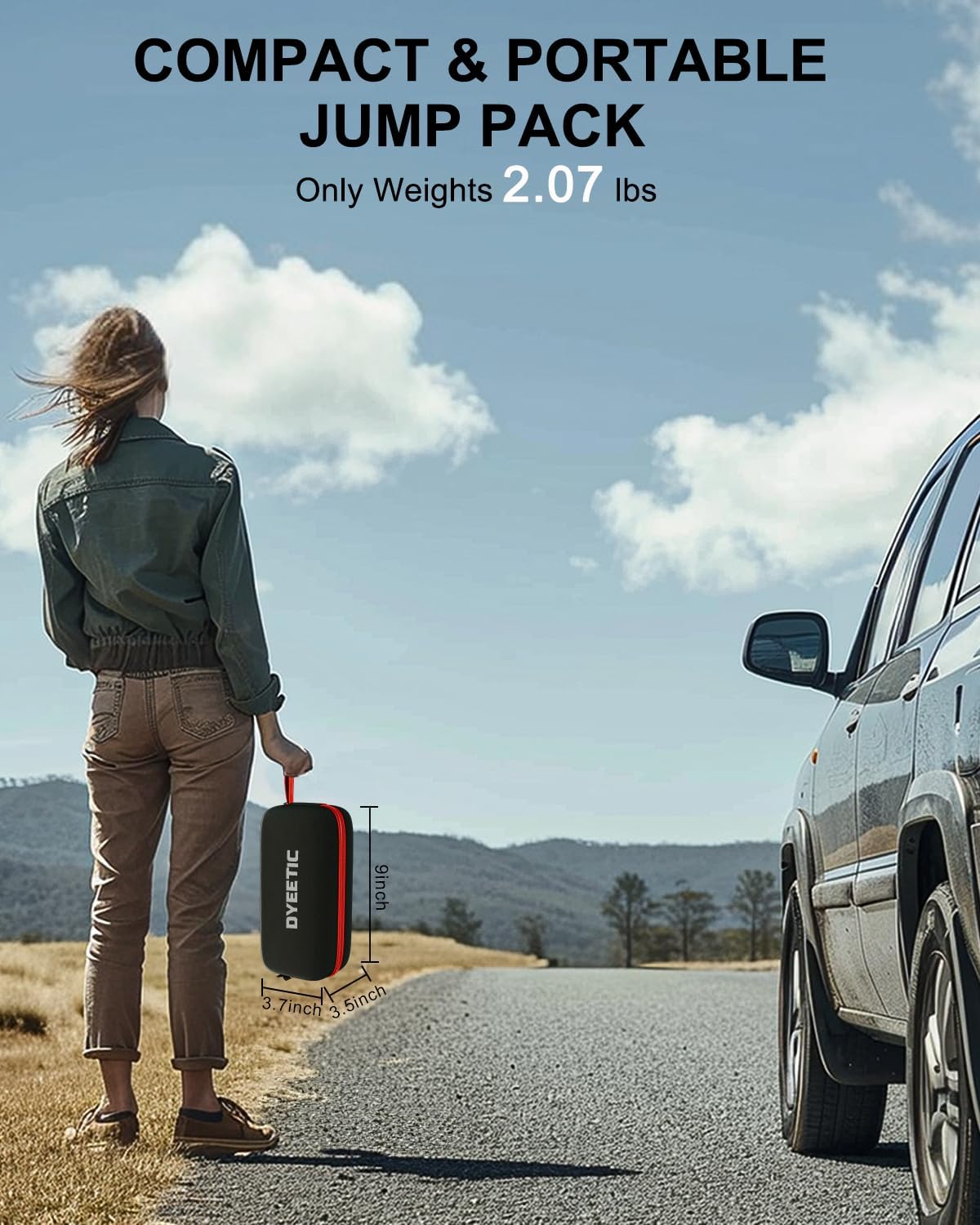 Car Jump Starter, Lithium Jump Starter Battery Pack 4000A (10.0L Gas / 8.0L Diesel Engines), 12V Lithium Battery Booster Pack Portable Power Bank with USB Quick Charge and Type C Port