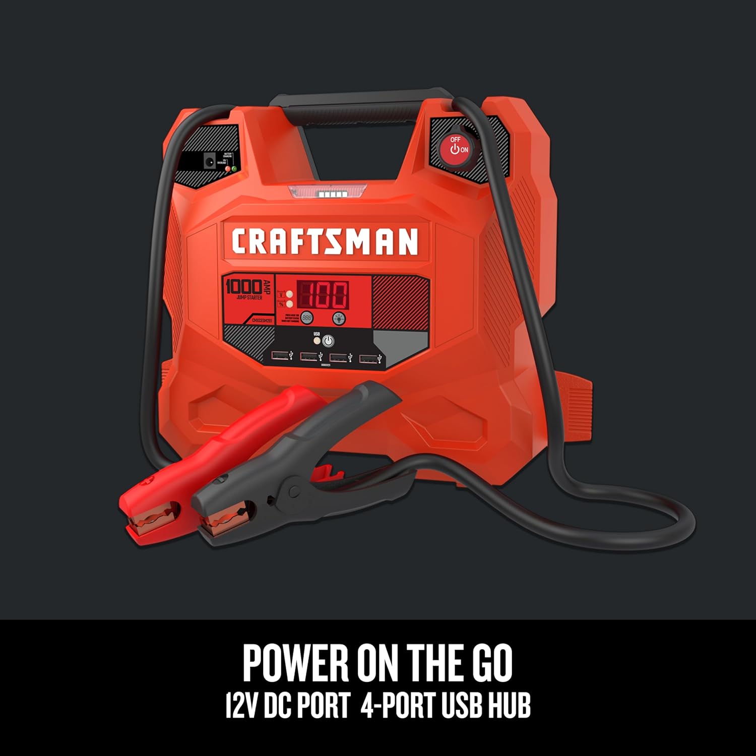 CRAFTSMAN Jump Starter and Portable Power Station, CMXCESM281, 3-in-1, 1000 Amps, 12 Volt, DC Port, 4 USB Ports, LED Work Light, for Car, SUV, Truck, and Marine Batteries