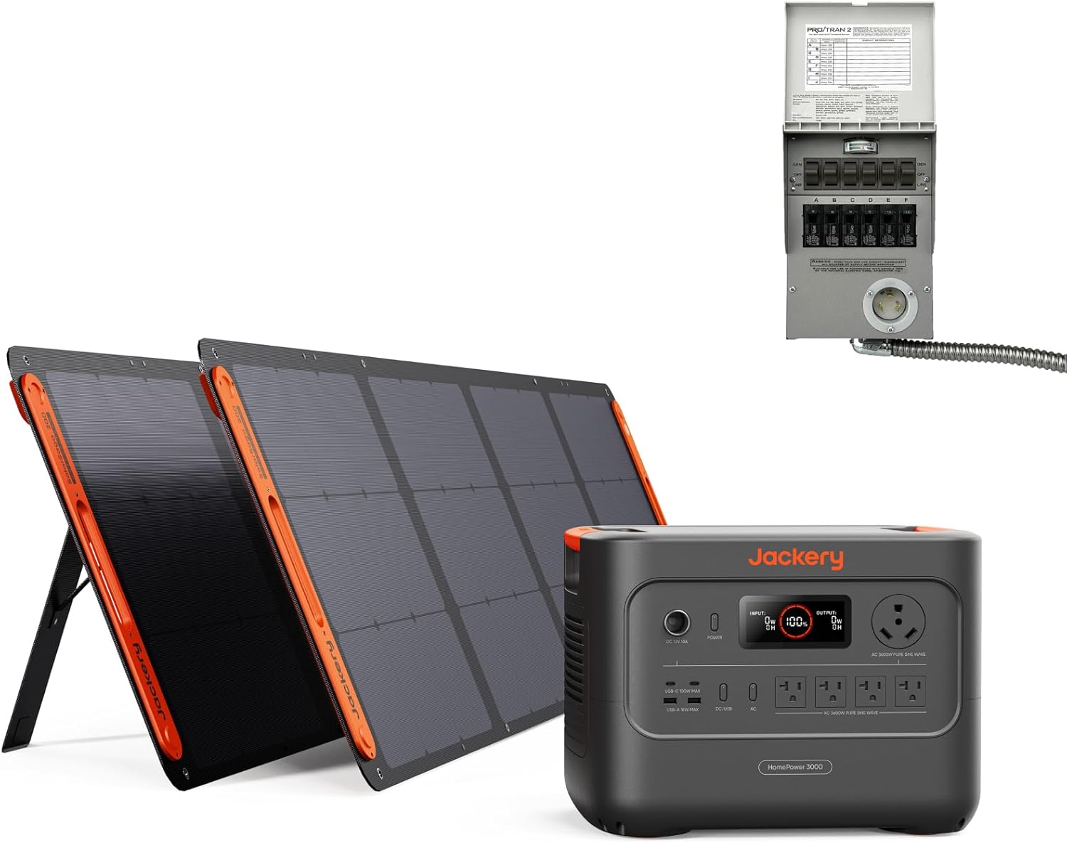Jackery HomePower 3000 Portable Power Station with 2x 200W Solar Panels, 3600W (Surge 7200W) Output, 3072Wh LFP Battery Solar Generator, Essential Backup for Home Use, Power Outage, RV, Emergencies