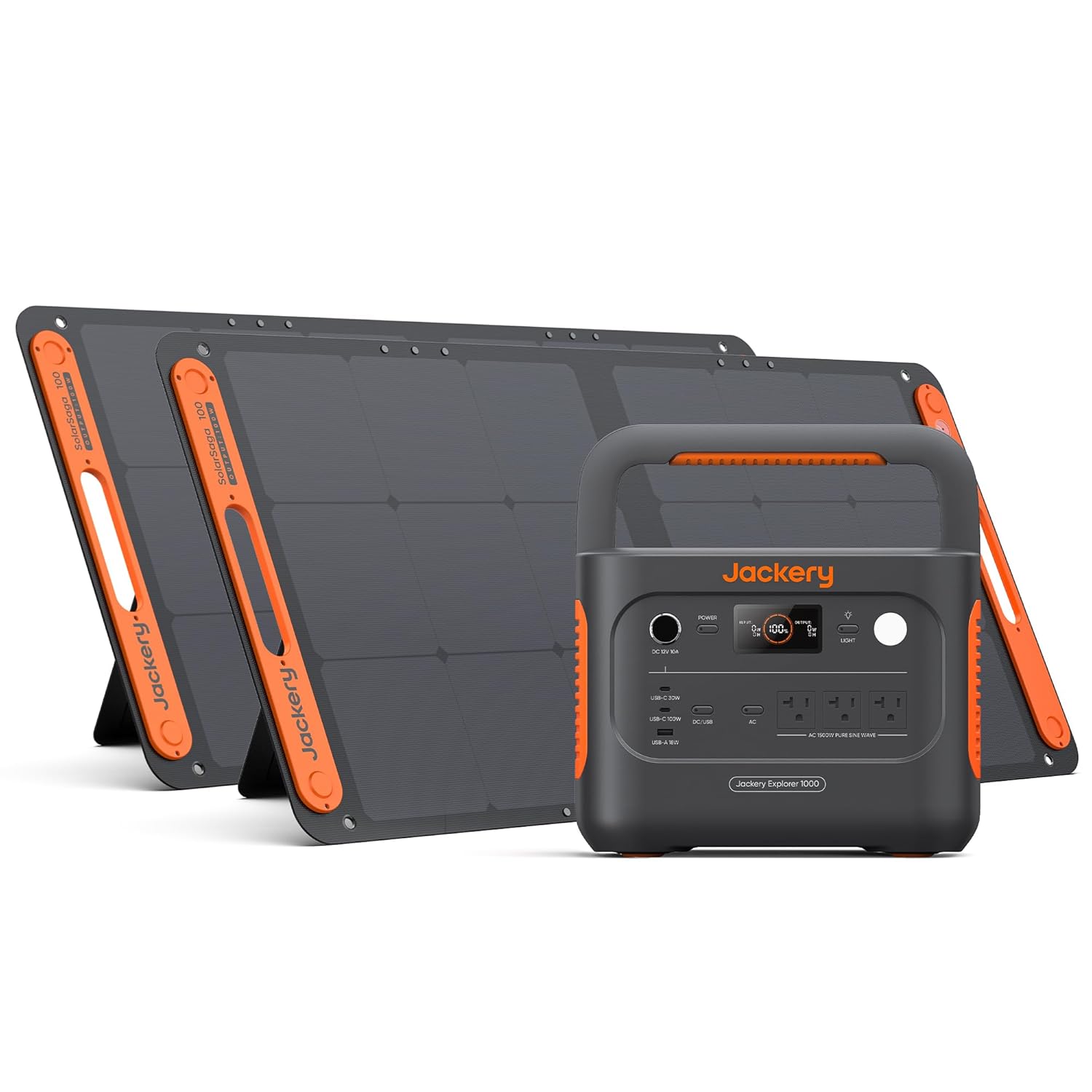 Jackery Solar Generator 1000 v2 with 2x100W Solar Panel,1070Wh Portable Power Station LiFePO4 Battery,1500W AC/100W USB-C Output,1Hr Fast Charge for Outdoor,Off-Grid Living,RV,Emergency Jackery Solar Generator 1000 v2 with 2x100W Solar Panel,1070Wh Portable Power Station LiFePO4 Battery,1500W AC/100W USB-C Output,1Hr Fast Charge for Outdoor,Off-Grid Living,RV,Emergency