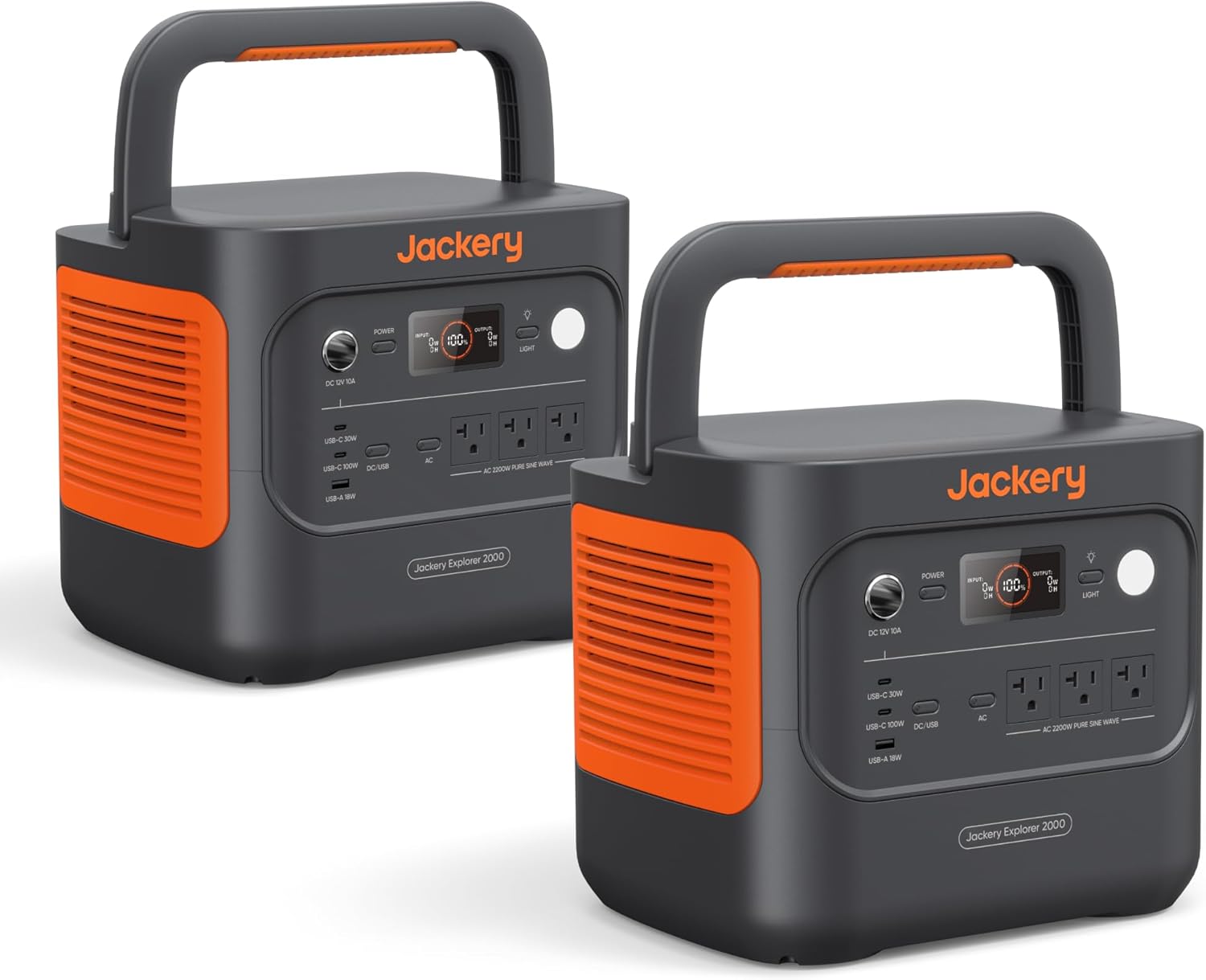 Jackery Solar Generator 2000 v2 with 2x200W Solar Panels, 2042Wh/2200W LiFePo4 Portable Power Station, 20ms UPS Home Backup, USB-C PD 100W Fast Charging for Power Outages, Emergencies, Camping  RVing