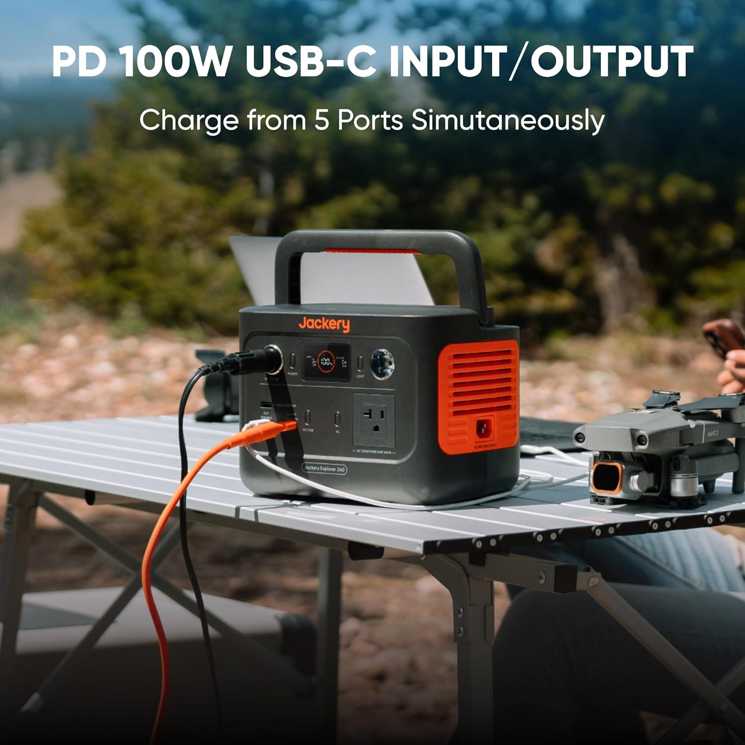 Jackery Solar Generator 240 v2 and 40W Mini Solar Panel, 256Wh LiFePO4 Battery, 300W AC  100W USB-C Output, Ultra Fast Solar Charging for Outdoors, Camping, Travel  Emergencies