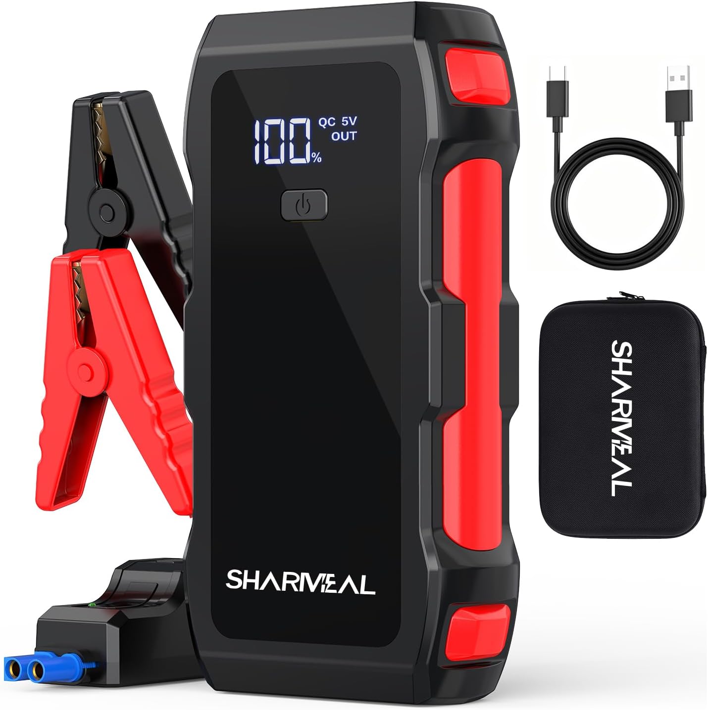 Jump Starter 4000A, 12V Jump Starter Battery Pack(Up to 10.0L Gas or 8.0L Diesel Engine), Battery Booster with 3 Modes Flashlight and Jumper Cable