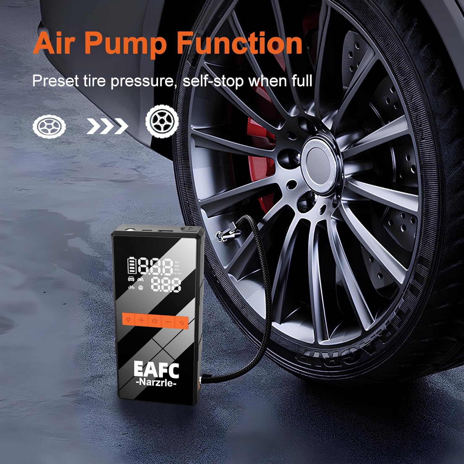 Jump Starter with Air Compressor, 1000A 150PSI Battery Jumper Starter Portable (6.0 Gas/4.0L Diesel), 12V Jump Box Car Battery Jump Starter with Smart Jumper Cables, 3 Modes Flashlight, LCD Display Jump Starter with Air Compressor, 1000A 150PSI Battery Jumper Starter Portable (6.0 Gas/4.0L Diesel), 12V Jump Box Car Battery Jump Starter with Smart Jumper Cables, 3 Modes Flashlight, LCD Display