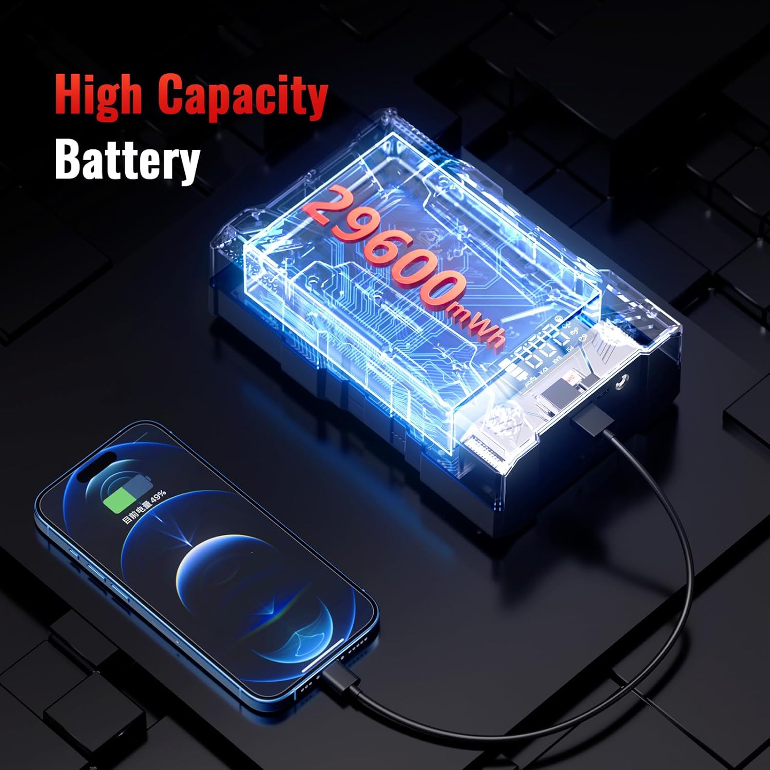 Jump Starter with Air Compressor, 4000A Car Battery Jump Starter (All Gas  7.0L Diesel), 150PSI Tire Inflator Portable Jump Starter, 12V Battery Booster Jump Pack with LCD Display/LED Light/USB-C